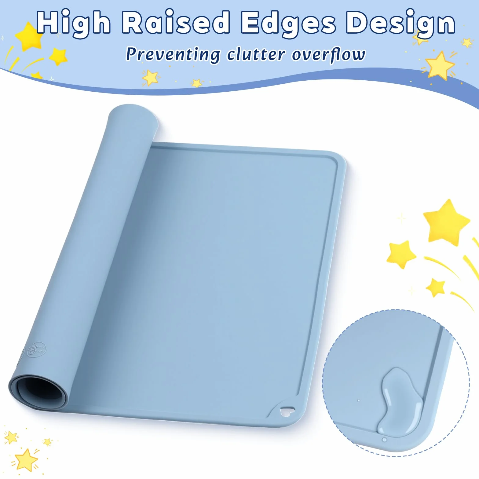 Tapis de Peinture en Silicone 60 x 40 cm avec Clip Magnétique et Sac de Rangement
