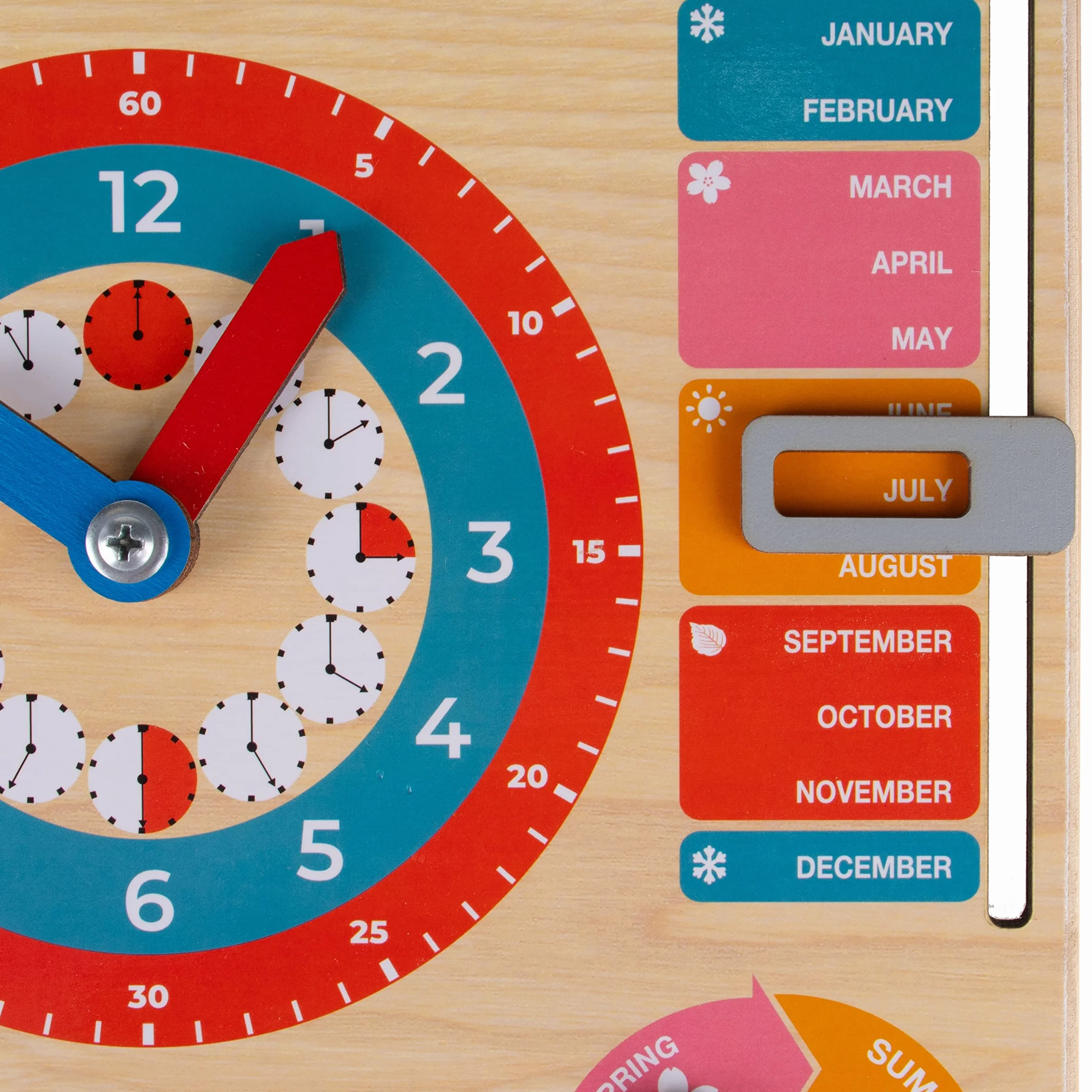 Jeux Educatif en Anglais Calendrier en Bois Montessori pour Enfants