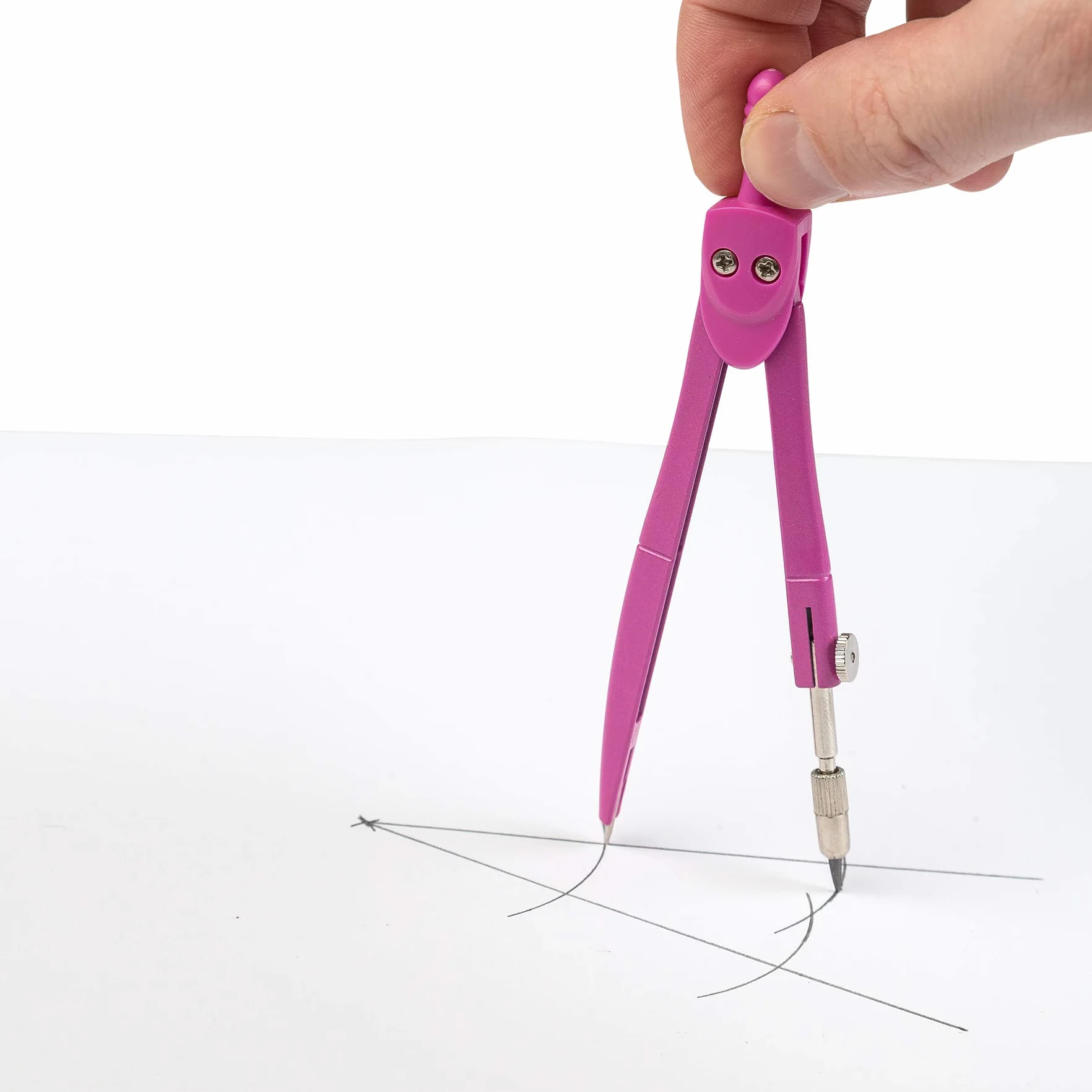 Idena Compas d'écolier avec mines de rechange, rose, 1 pièce