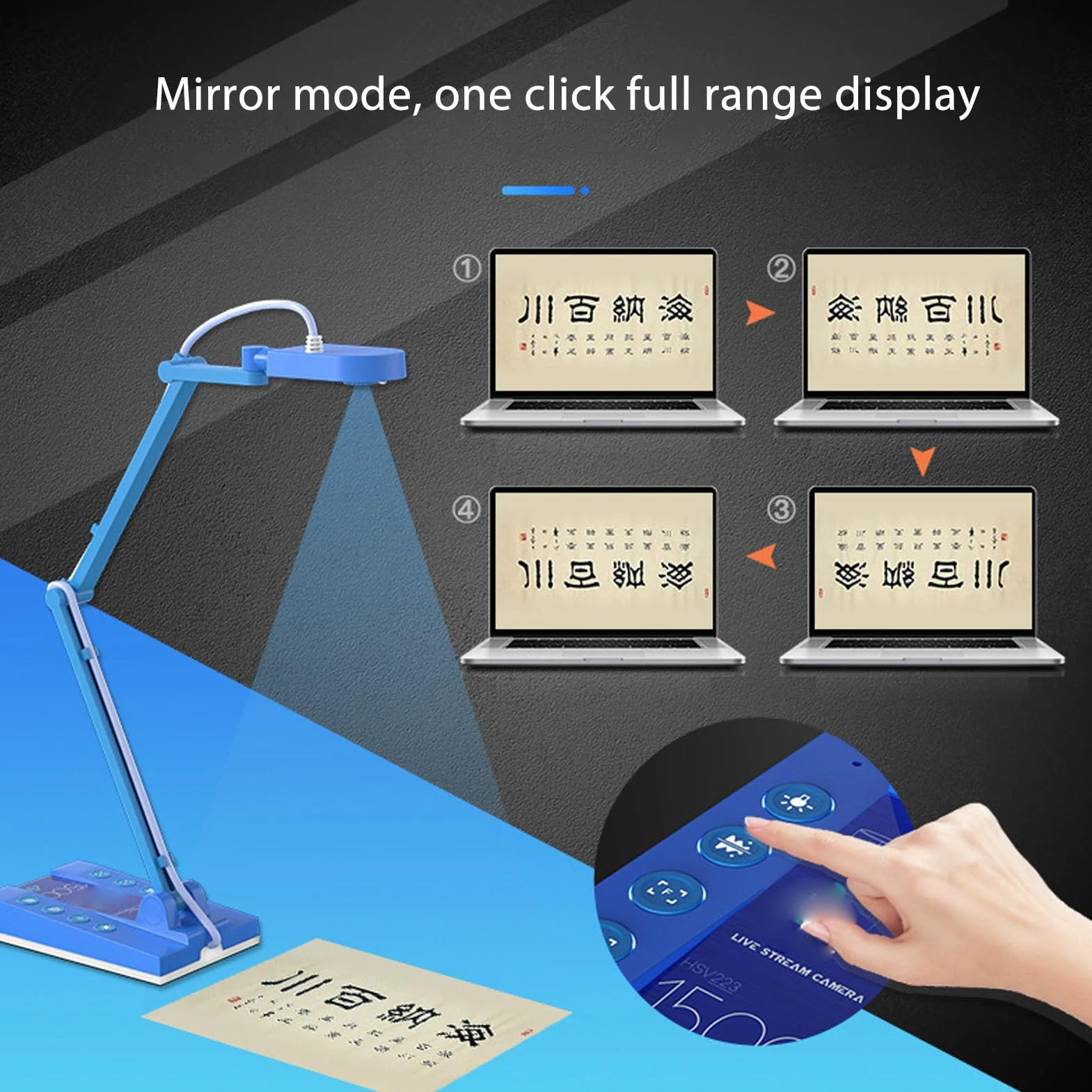 VBESTLIFE Caméra de Documents USB 15MP 4K avec Lumière LED, Pliable Autofocus HD, Zoom Numérique 4x