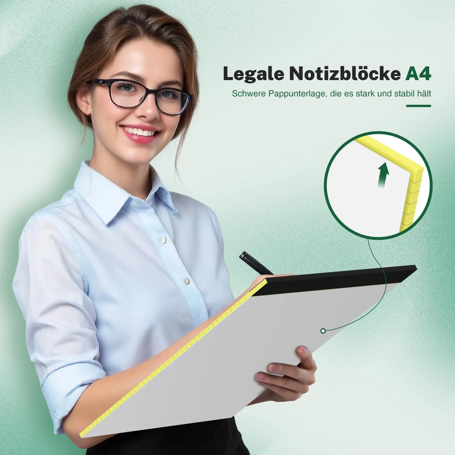 Lot de 3 blocs-notes A4 - Papier jaune ligné - 30 feuilles par bloc