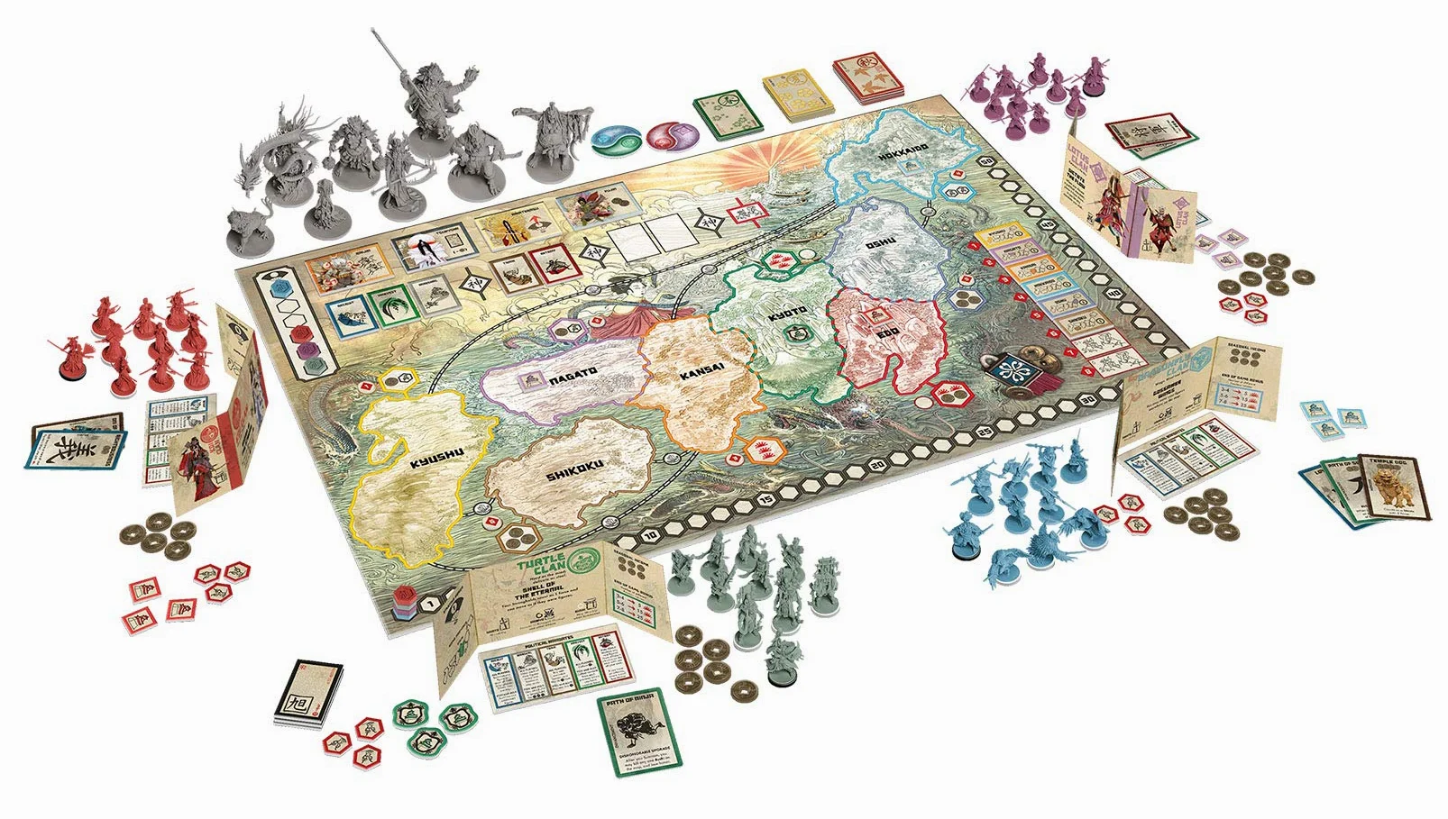 Edge | Rising Sun | Jeu de société | À partir de 14 ans | 3 à 5 joueurs | 90 à 120 minutes, Rouge et Or