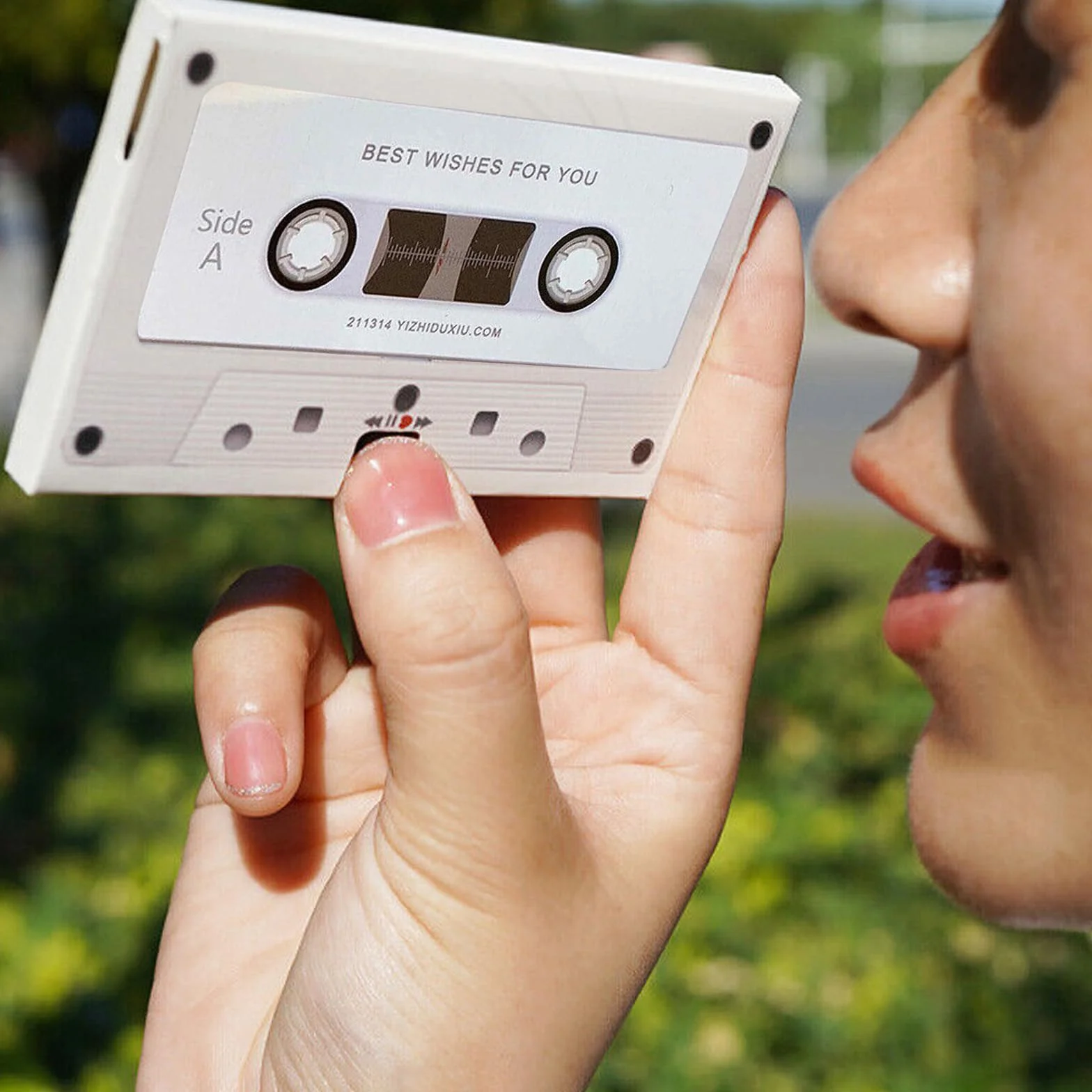 Morain Enregistreur Messages Cassettes Enregistrement Bande Vocale Carte Voeux d'anniversaire Fait À Main