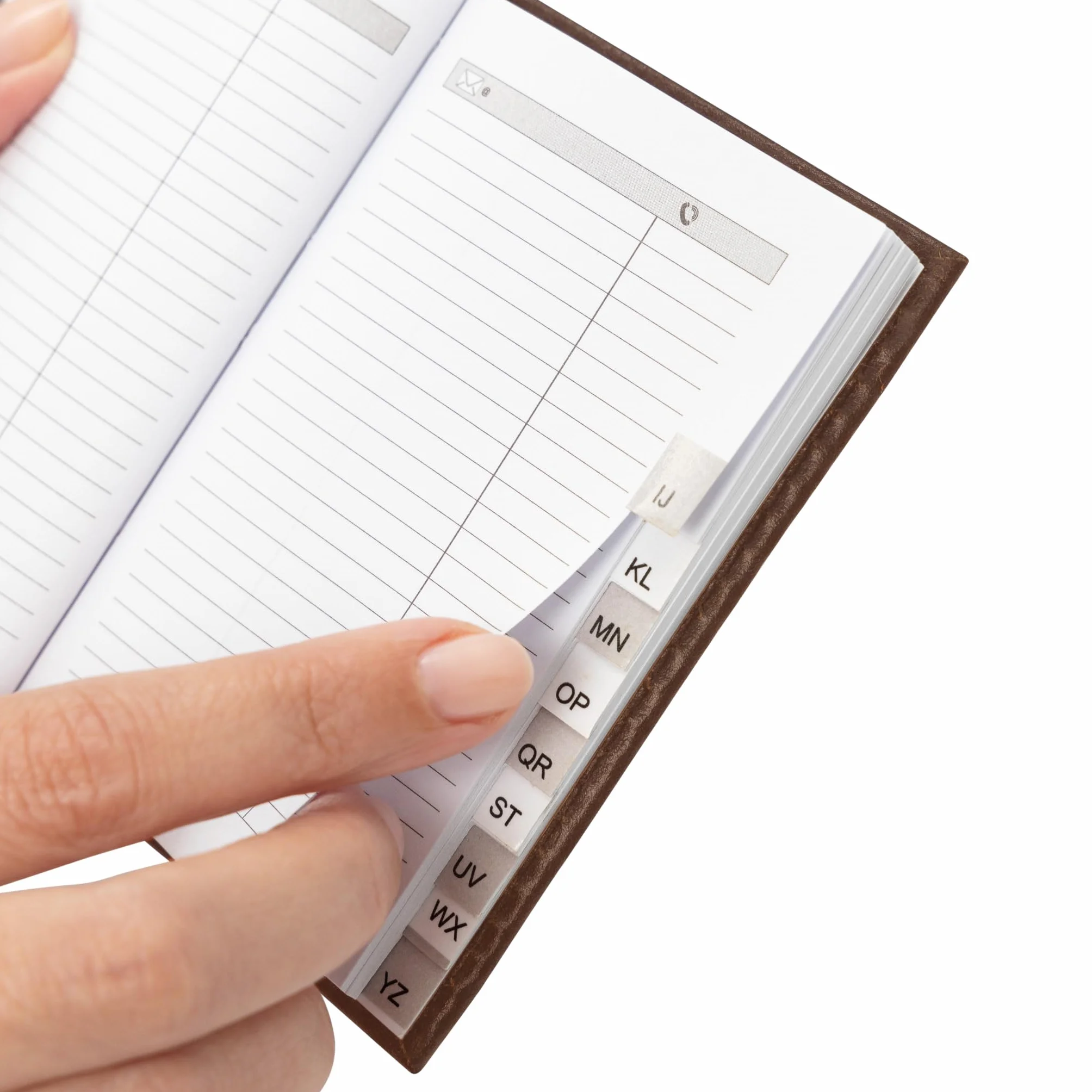 Evelay Carnet d'adresses similicuir exécutive rembourrée A-Z Marron