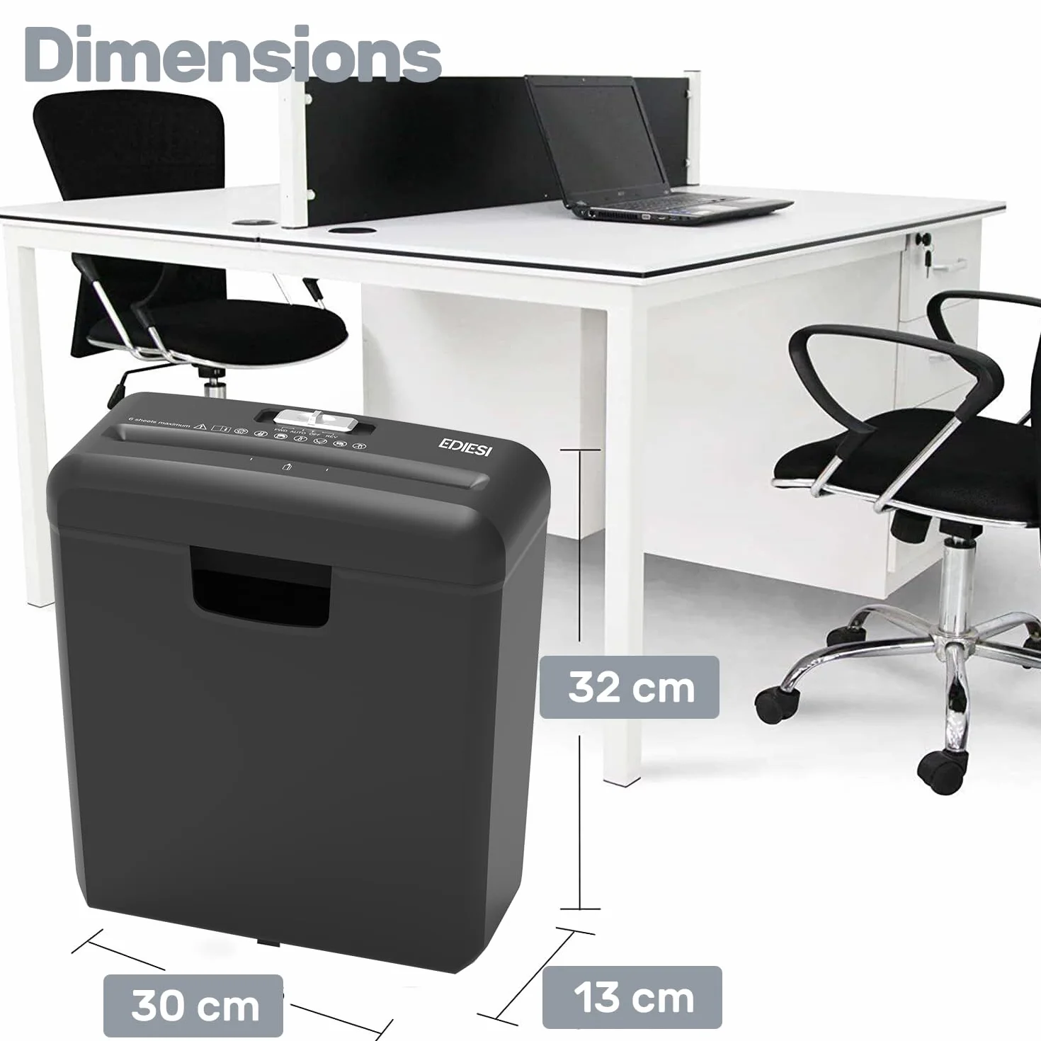 Destructeur de Documents 6 Feuilles pour Cartes de Crédit CD DVD Portable 10 Litres