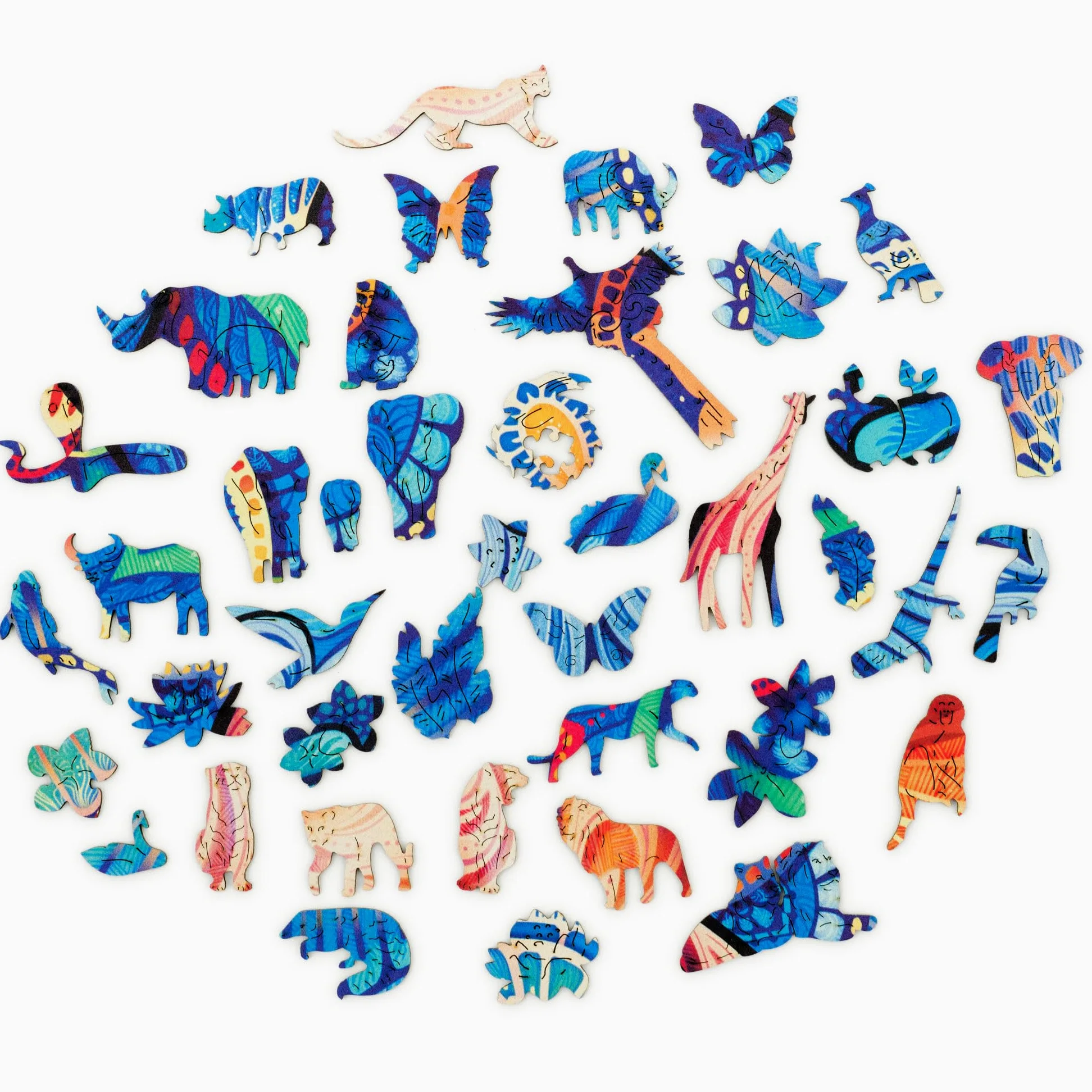 UNIDRAGON Puzzle en Bois - Eternal Elephant Jigsaw Puzzle - 700 pcs | Royal Size 62.0 x 47.0 cm - Pièces de Forme Unique - Bois Découpé au Laser - Coffret Cadeau en Bois - Puzzle pour Adultes
