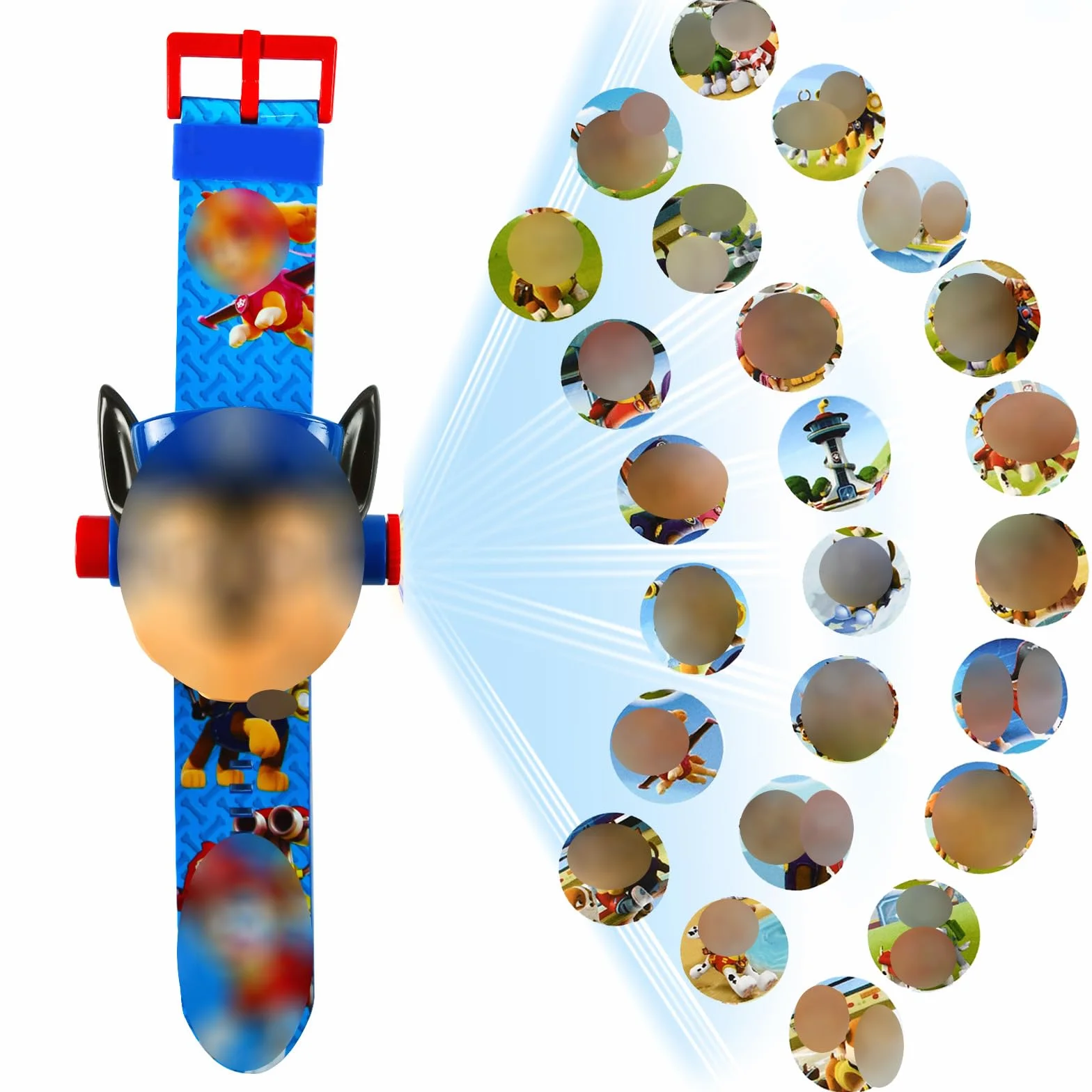 Montre Enfant Projecteur de Poignet Numérique 24 Motifs Projection Dessin Animé Jouet Cadeaux Anniversaire