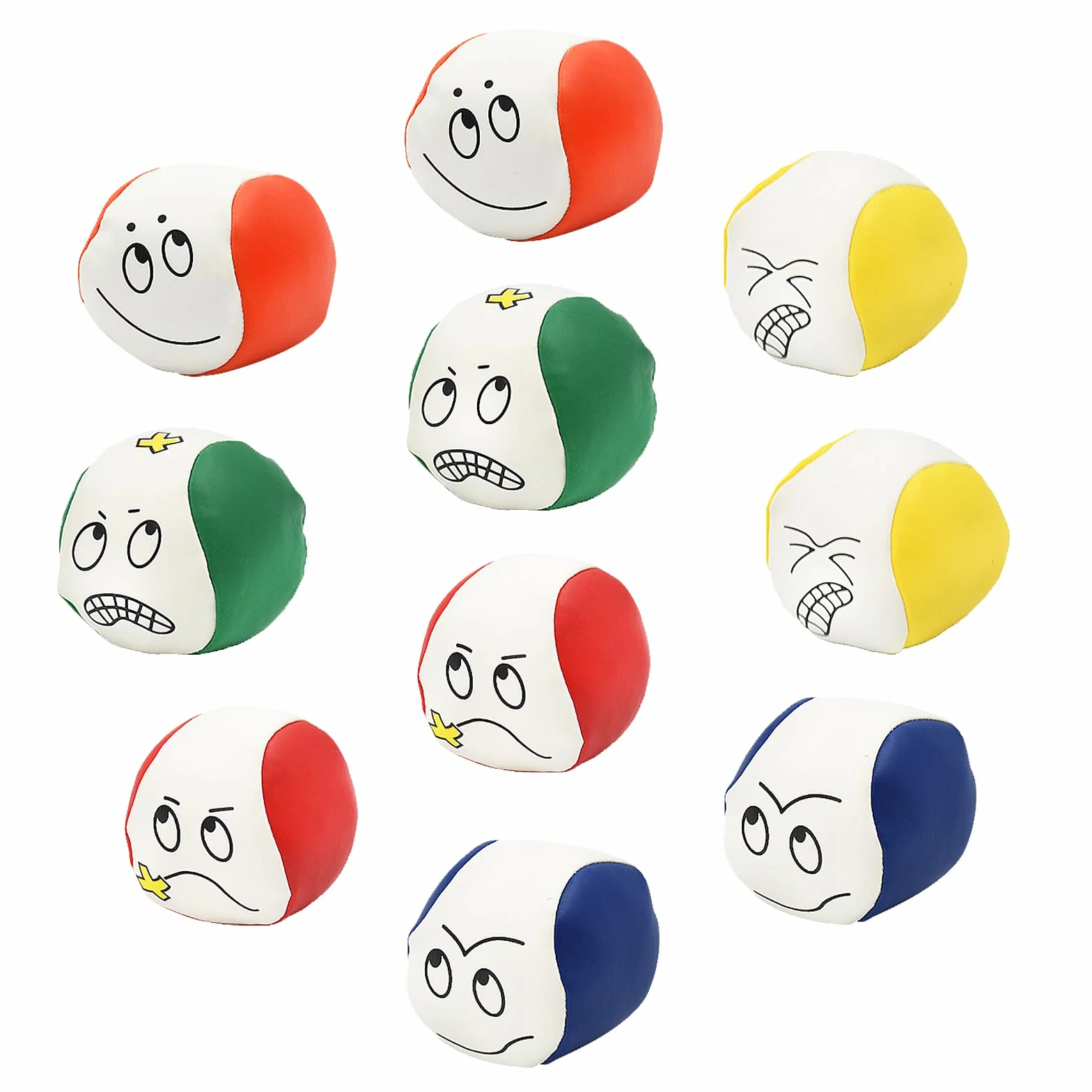 Balles de Jonglage Lot de 10 pour Débutants et Adultes, PVC Doux Colorées Intérieur Extérieur