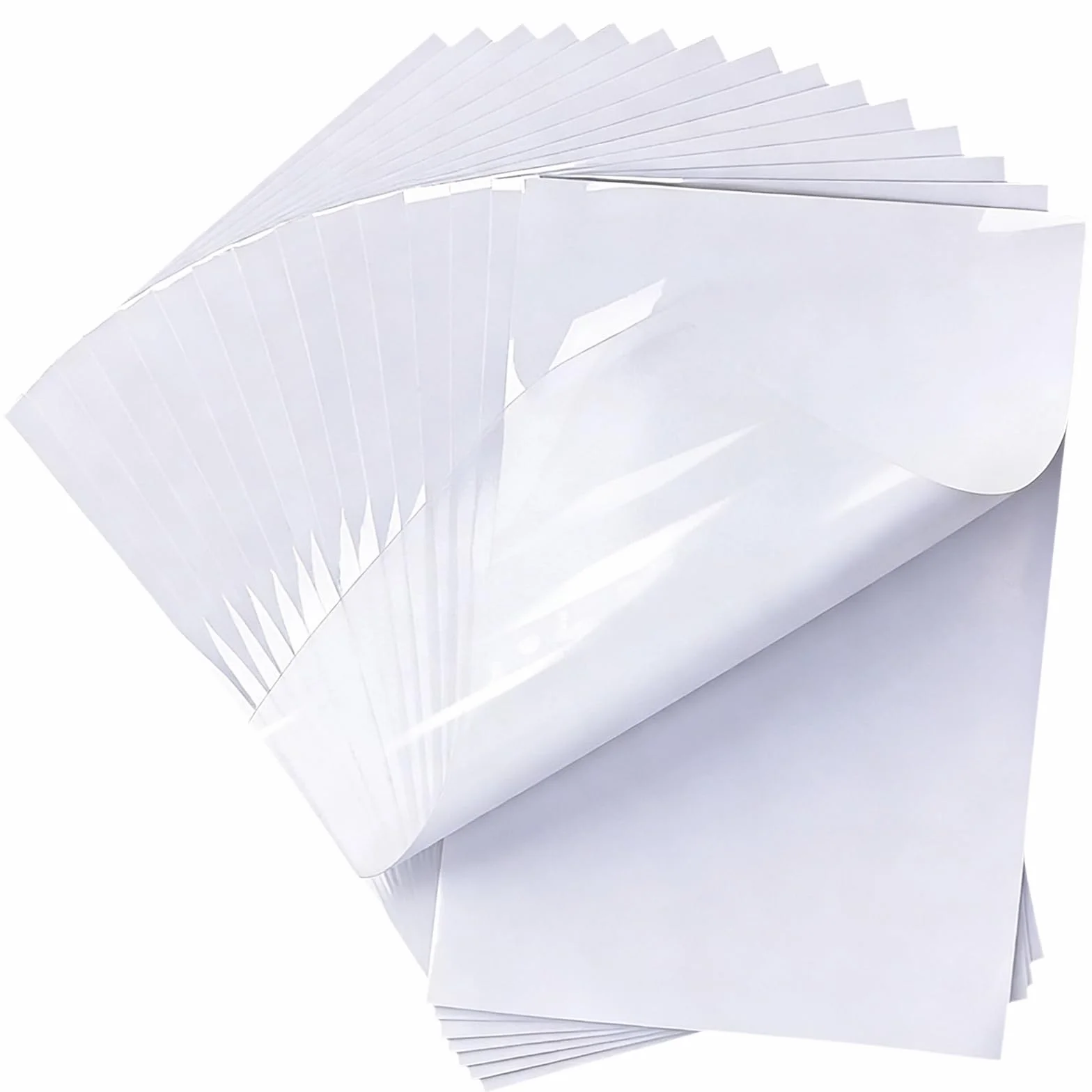Film Autocollant Vinyle A4 Transparent pour Imprimante Laser Jet d'Encre, Lot de 20 Feuilles