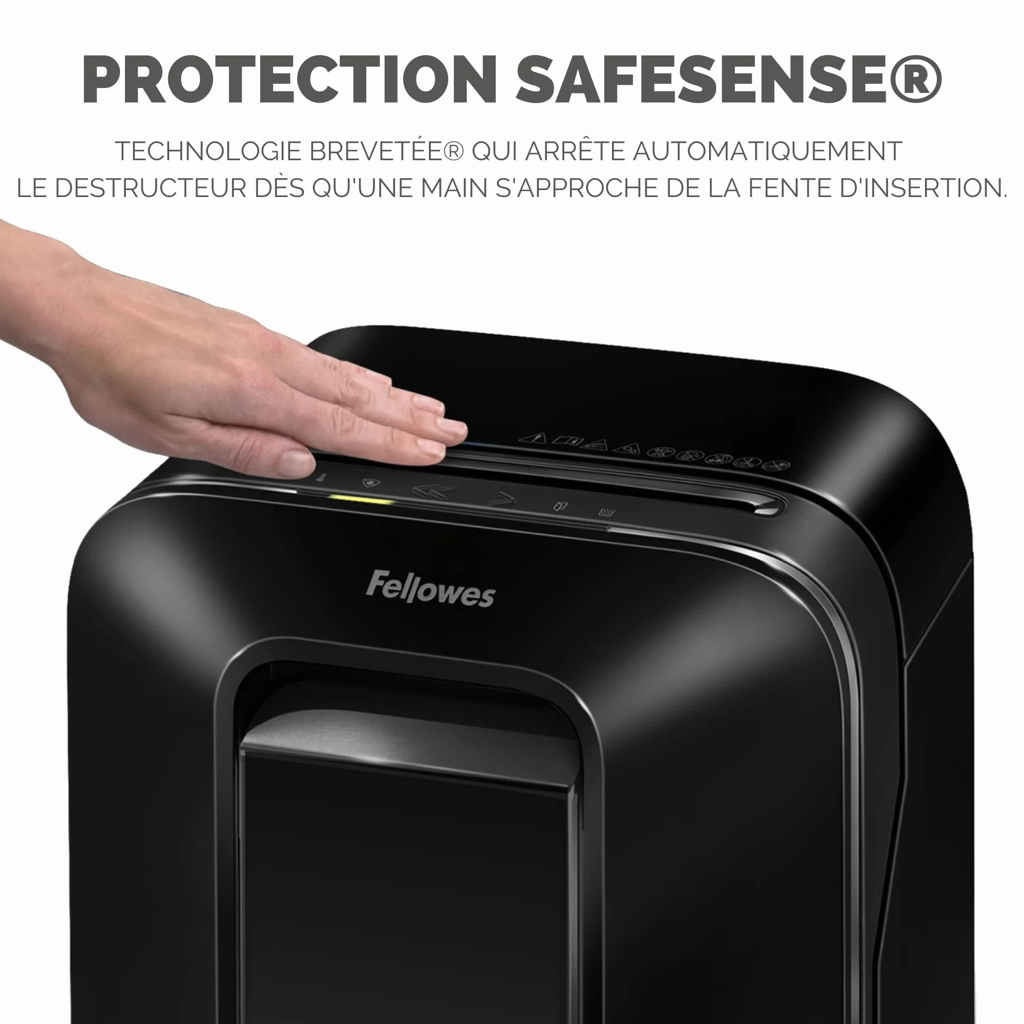 Fellowes Powershred LX201 Destructeur de Documents Coupe Micro 12 Feuilles Technologie SafeSense Noir
