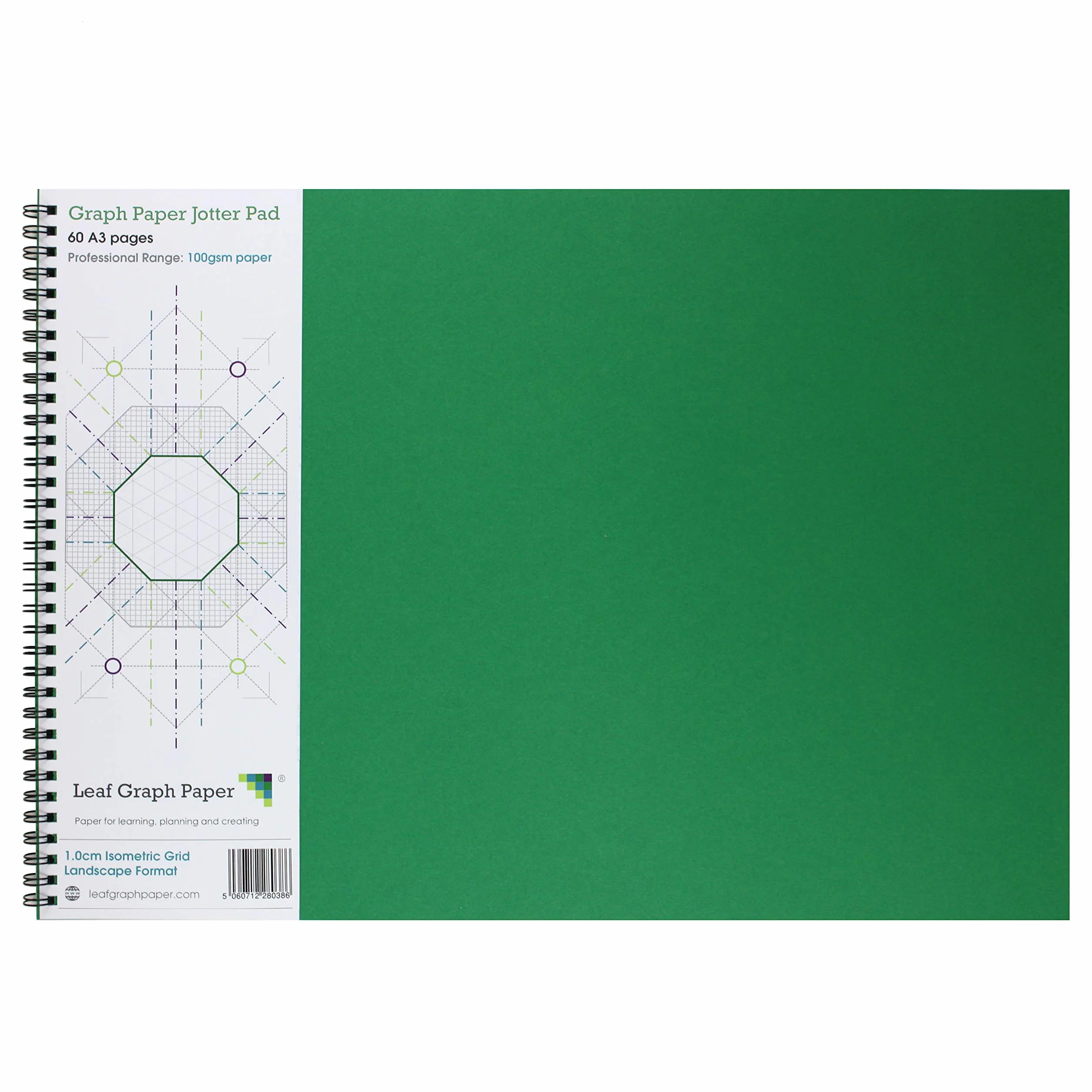 Papier quadrillé isométrique A3 10 mm 1 cm 60 pages 100 g/m²