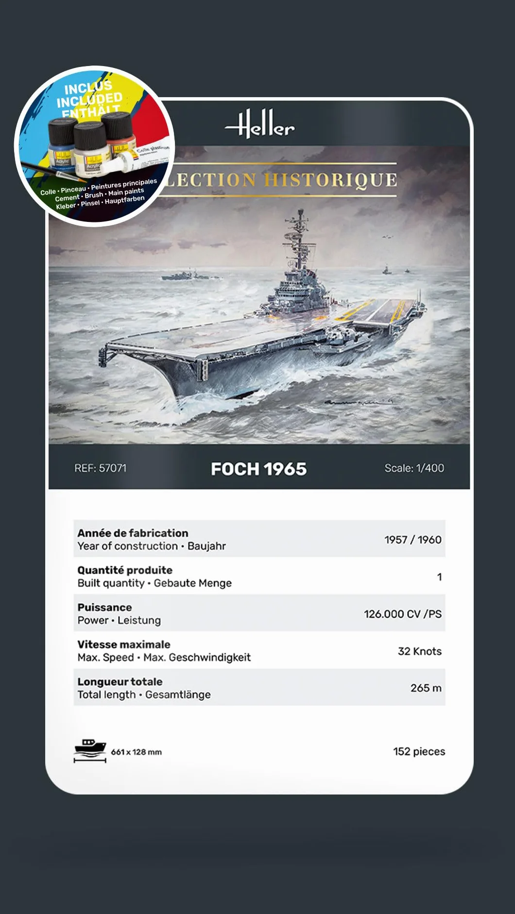 HELLER JOUSTRA Maquette Bateau Foch Starter Kit