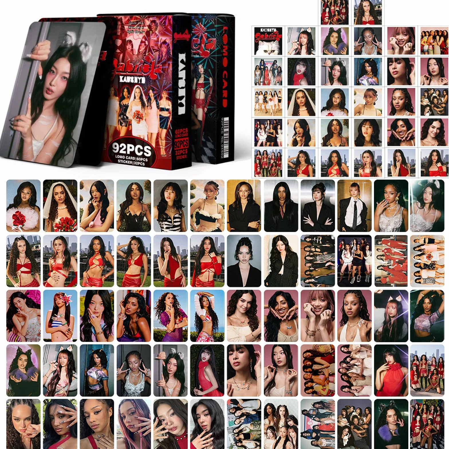 Photocard Katsseye, 60 Cartes 32 Autocollant, Lomo Cartes et Stickers, Collectionner Pour Fans