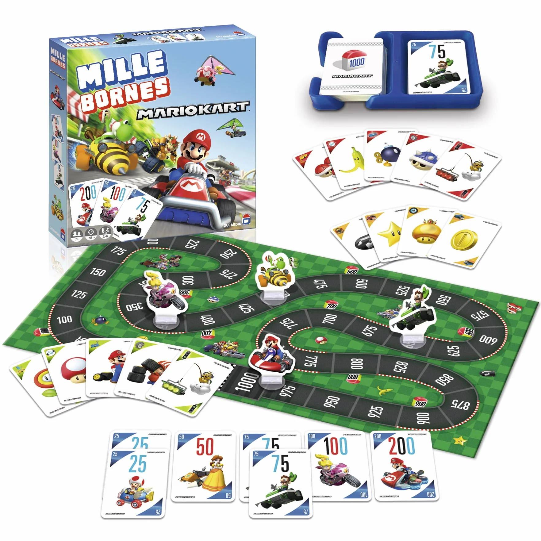 Mille Bornes Mario Kart Dujardin – Gra planszowa rodzinna dla 2+ graczy od 7 lat