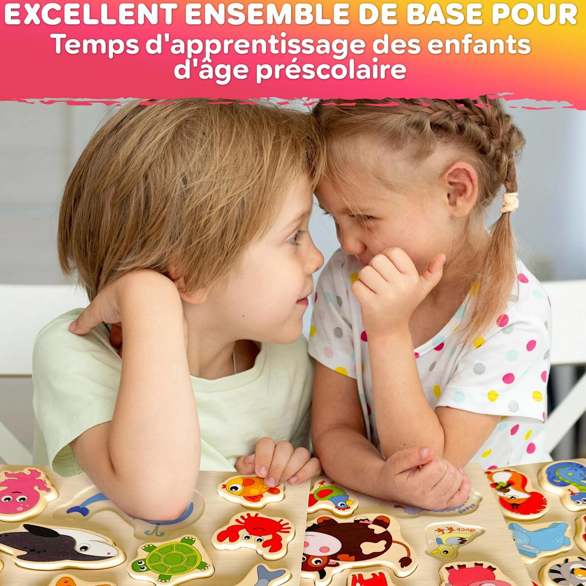 QUOKKA Puzzle en Bois Enfant 1 2 Ans - Jouet Montessori Animaux Épais 3 4 Ans - Jeux Educatif Cadeau 1 à 3 Ans