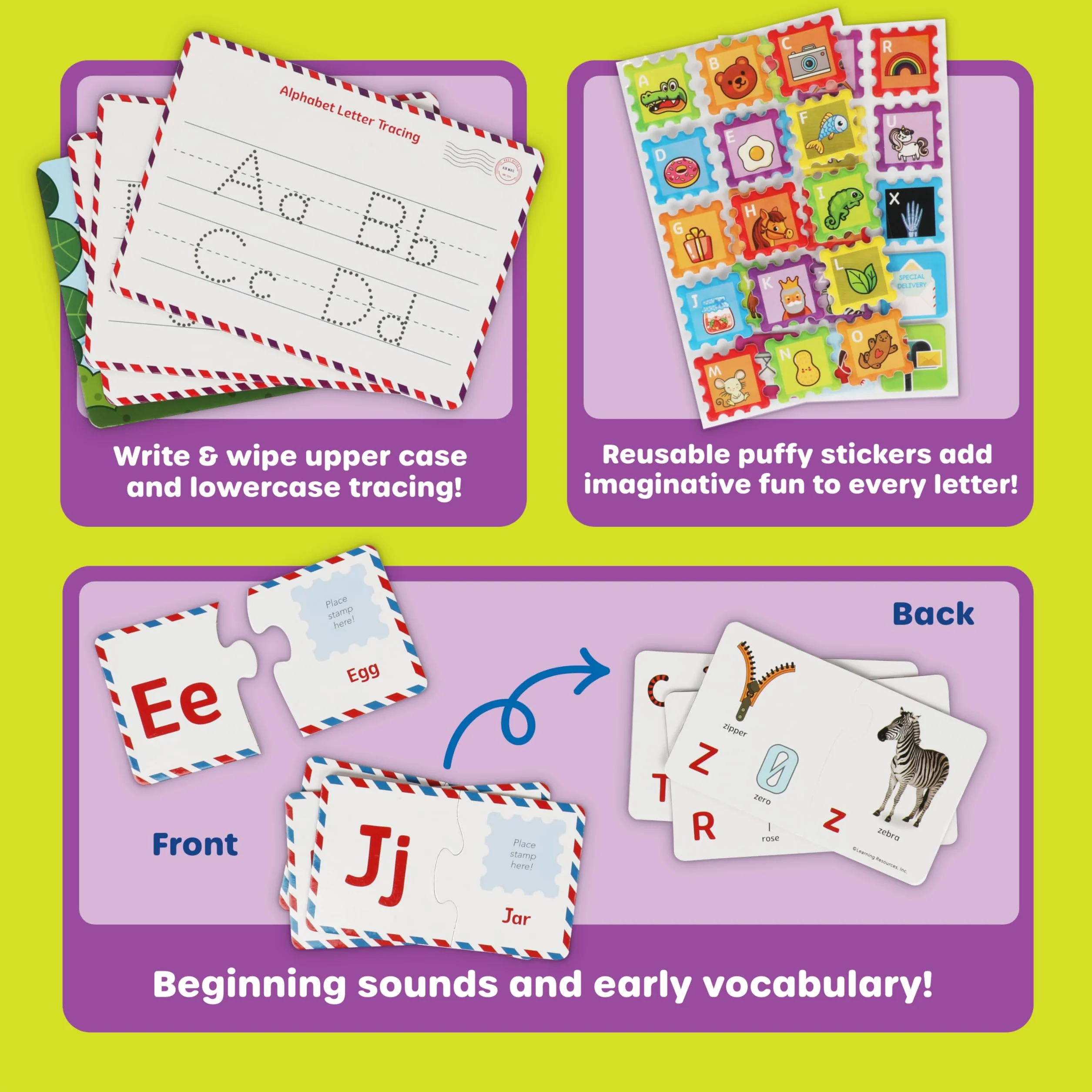 Jeu d'apprentissage de l'alphabet Boîte aux Lettres, Jeu d'association et de réflexion, Jouet éducatif dès 4 Ans