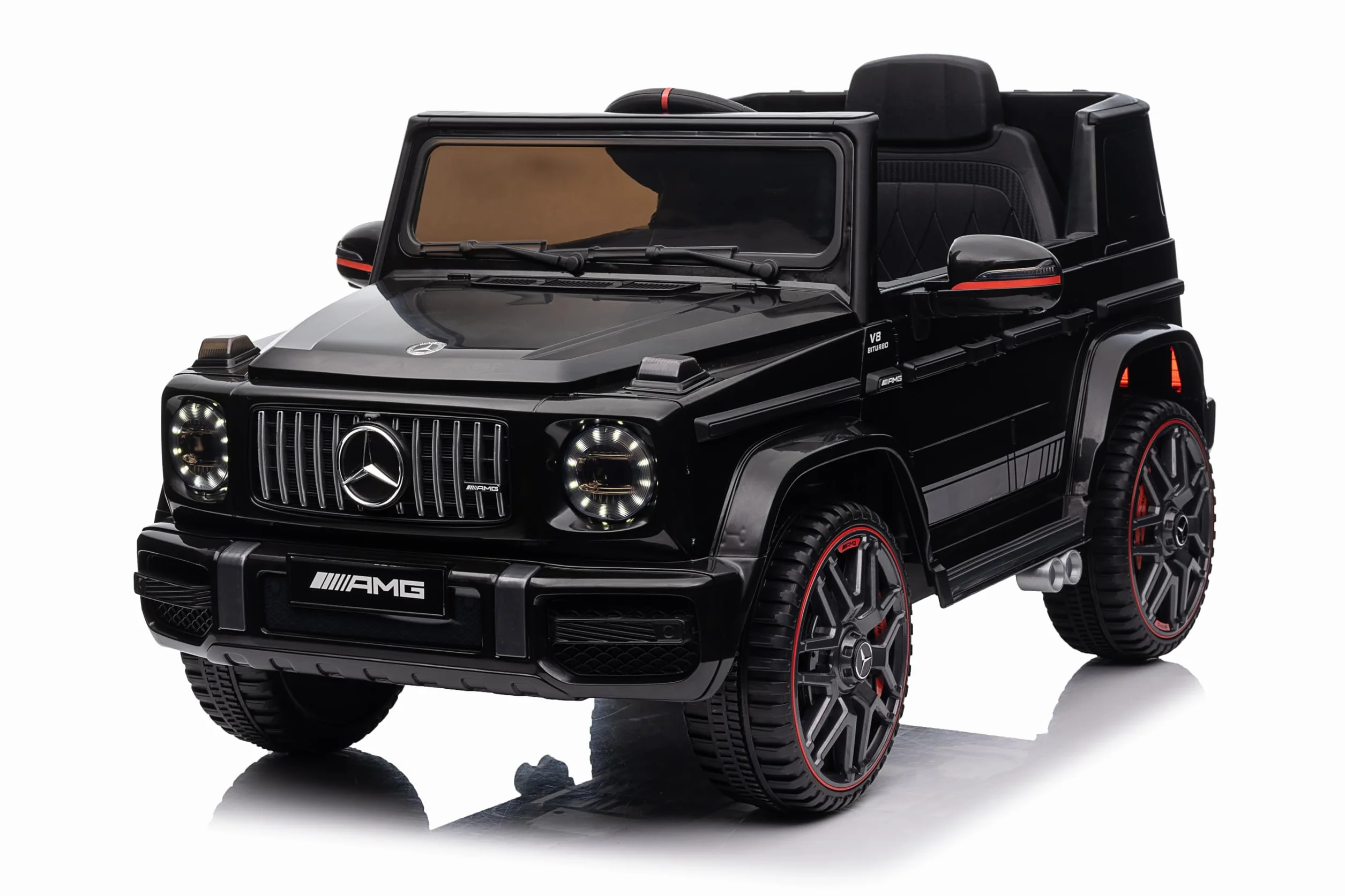 Voiture Électrique Enfant Mercedes G63 AMG 12V Télécommande 2+1 Vitesses Klaxon LED Musique USB Noir
