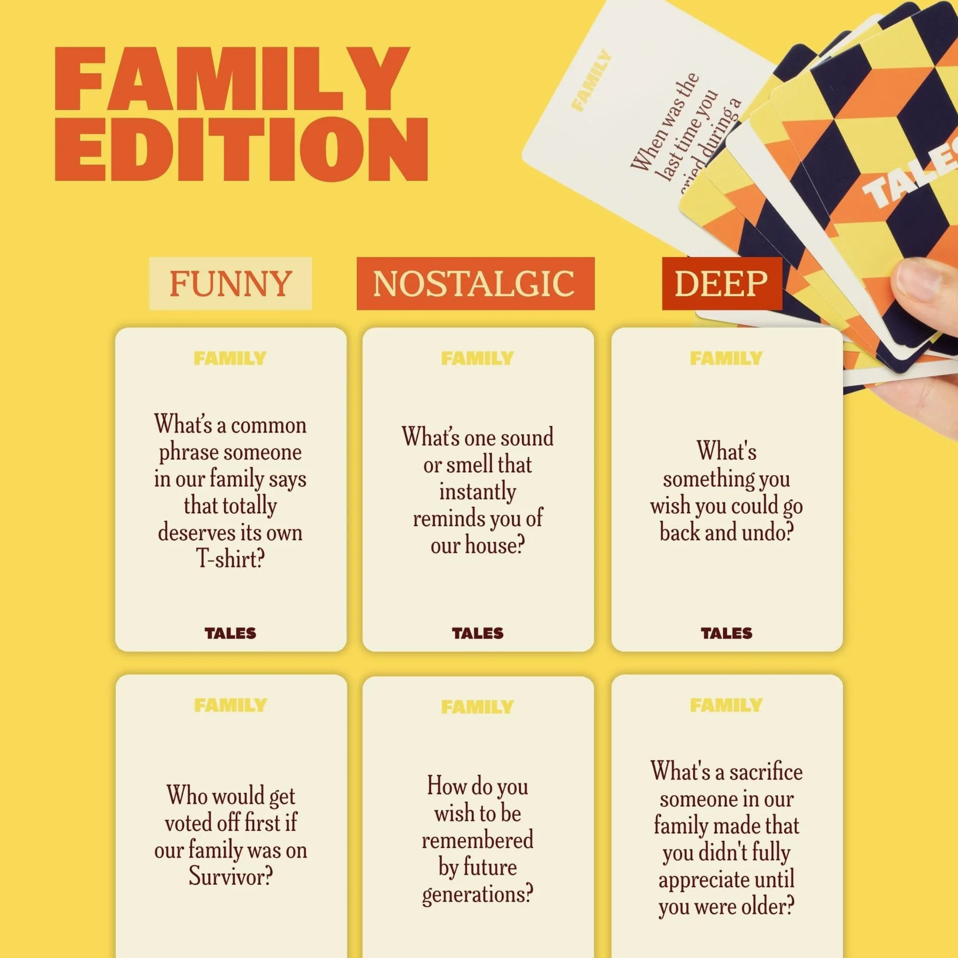 TALES 150 cartes de conversation, édition familiale, créez des liens significatifs
