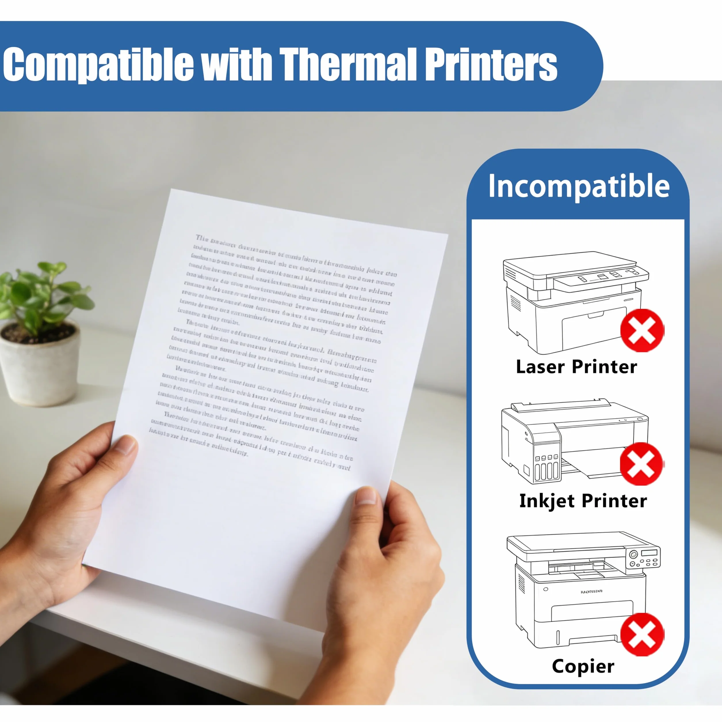 Thermal Printer Paper 200 Sheets A4 Folded for P831 ITP01 ITP04 Portable Printers 8.27 x 11.69 Inches 210x297mm