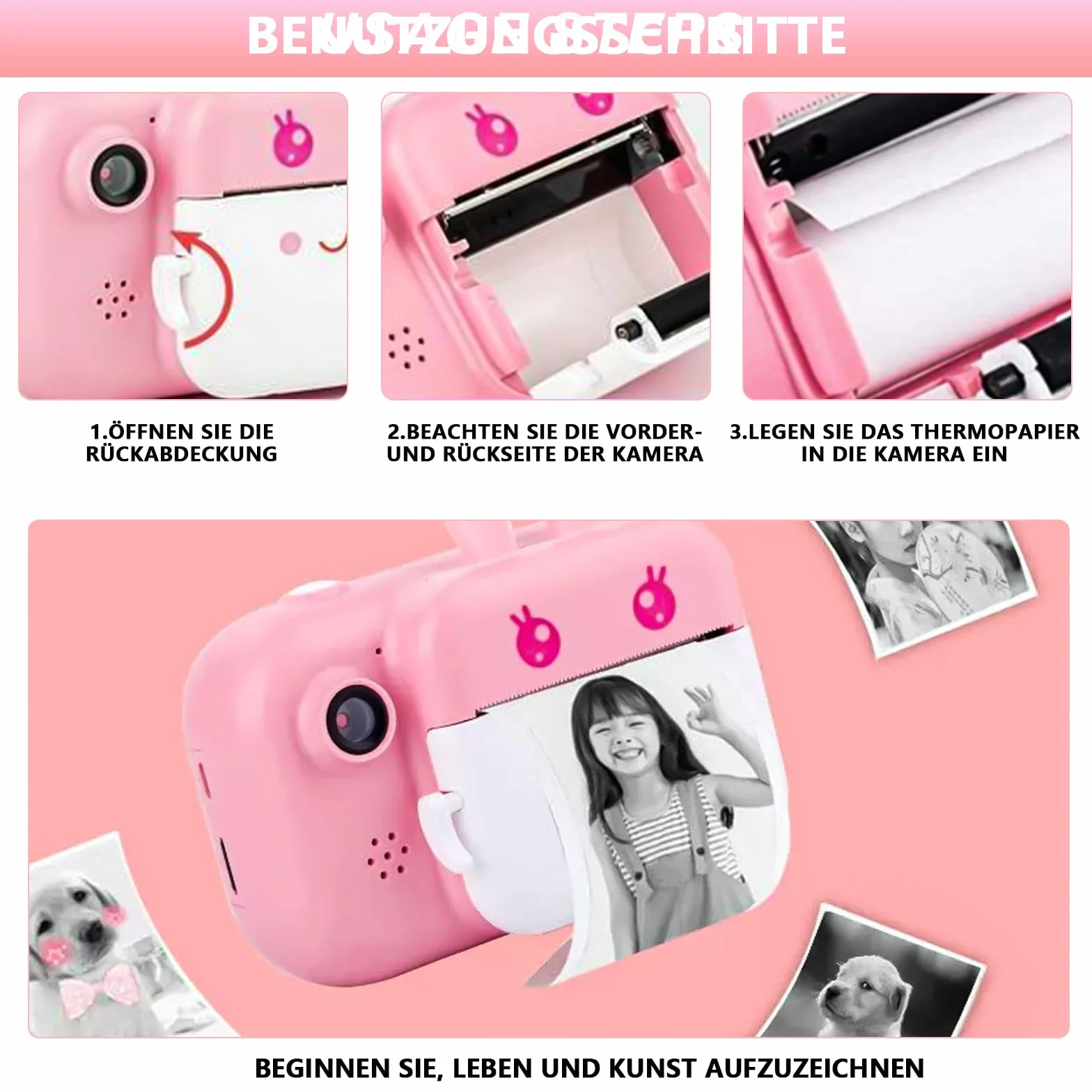 Papier thermique 57x25mm 25 Rouleaux pour Appareil Photo Enfant Imprimante Thermique