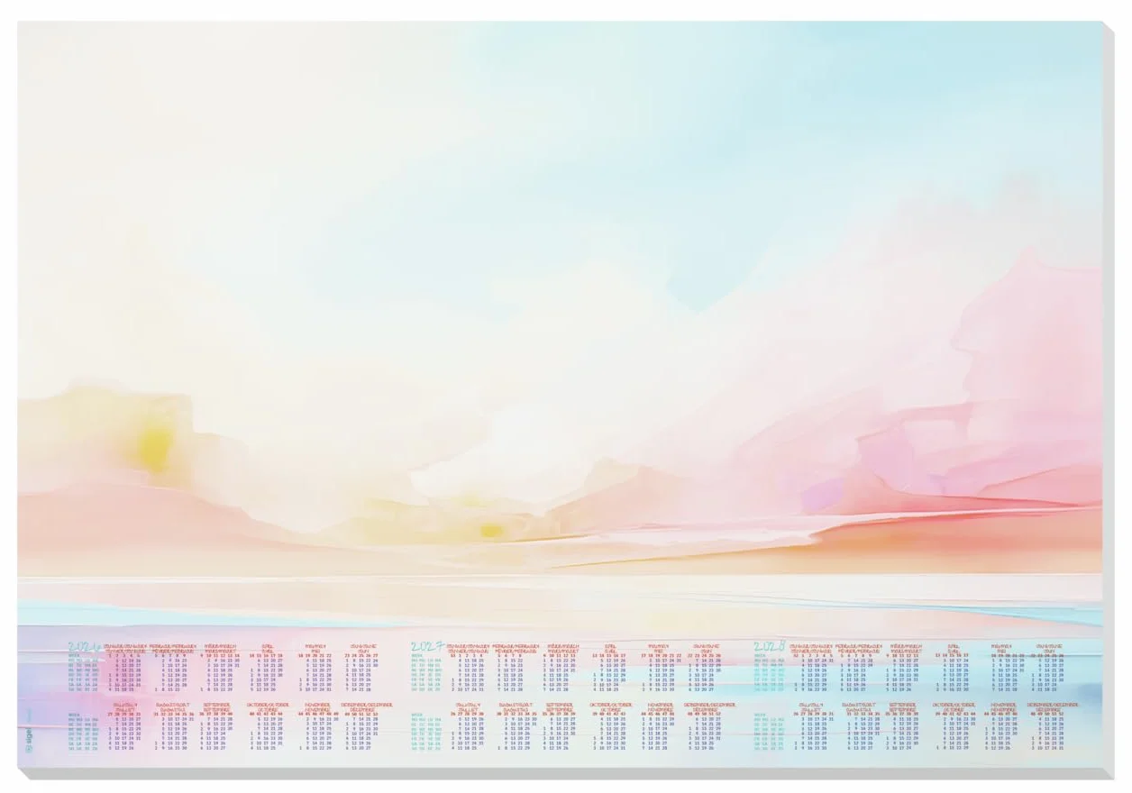 SIGEL H6313 Sous-main en papier A2 59.5 x 41 cm calendriers 3 ans semainier design magic sunset 30 feuilles