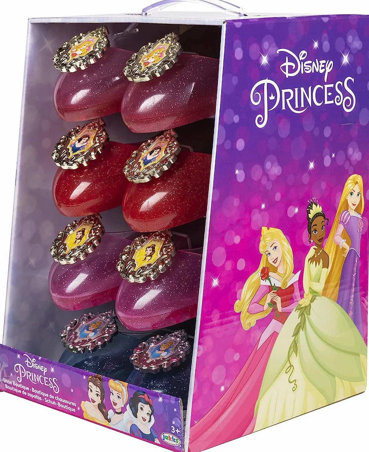 Boutique de Chaussures Disney Princess 4 Paires Scintillantes Cendrillon Aurore Belle Blanche-Neige