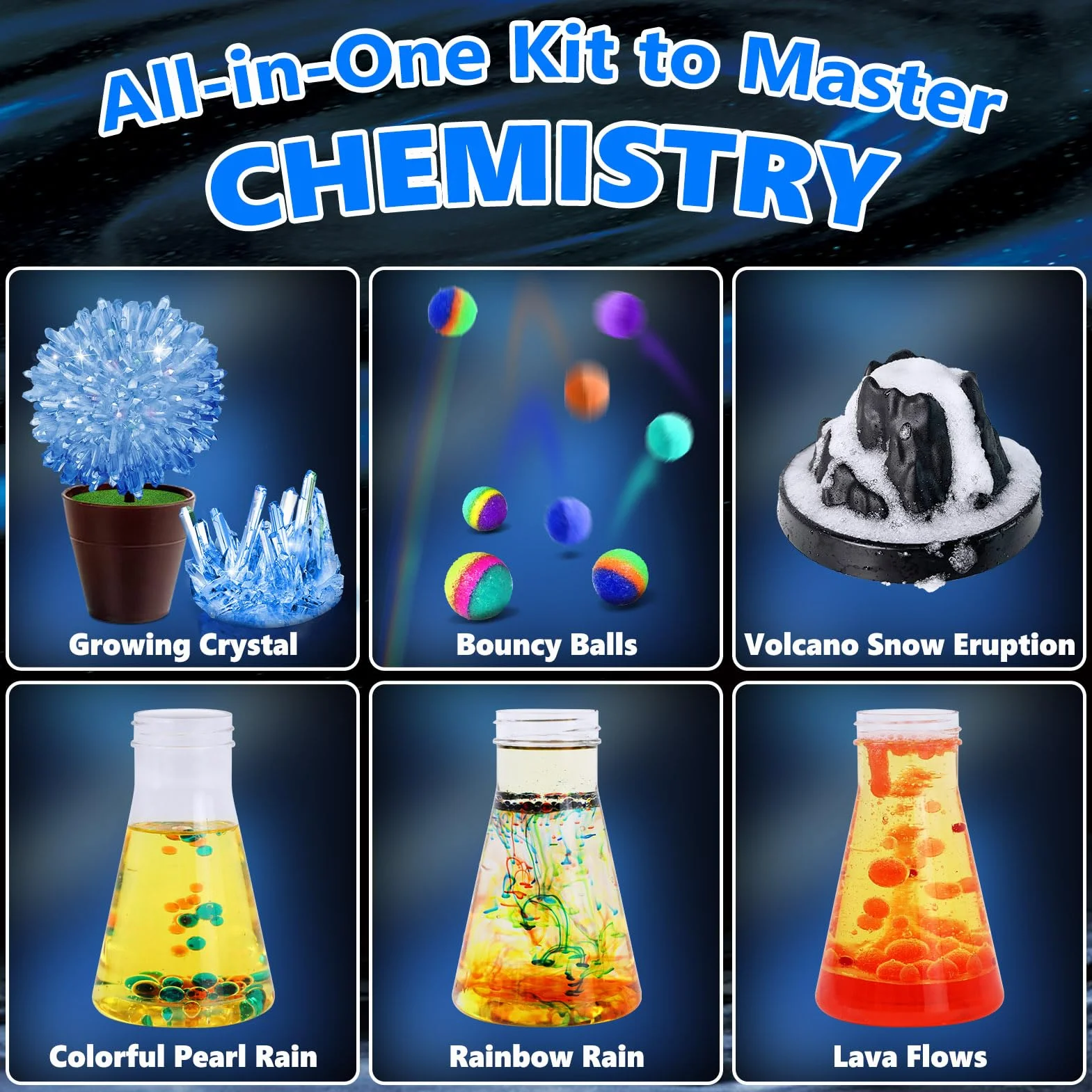 UNGLINGA 250+ Expériences Scientifique pour Enfants, STEM Science Laboratoire Chimie Volcans