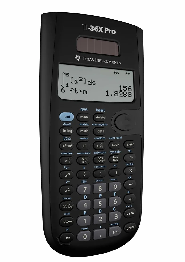 Texas Instruments TI-36X Pro Calculatrice Scientifique Noir