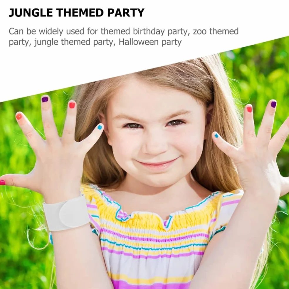 Slap Bracelets Blanc 12 pièces Bracelet Fête Peinture Bricolage Enfants