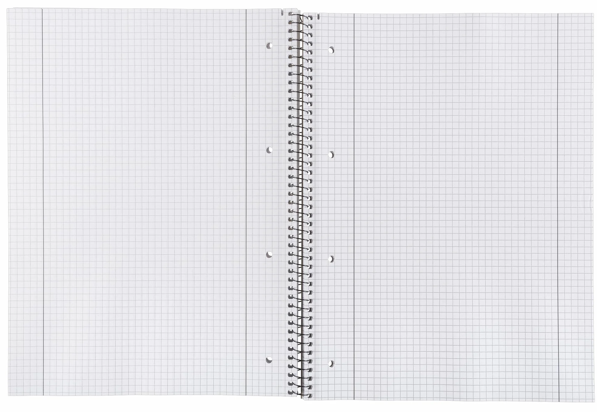 Idena Collegeblock A4 80 feuilles quadrillées double marge, bloc spirale 70g/m² 4 trous perforé