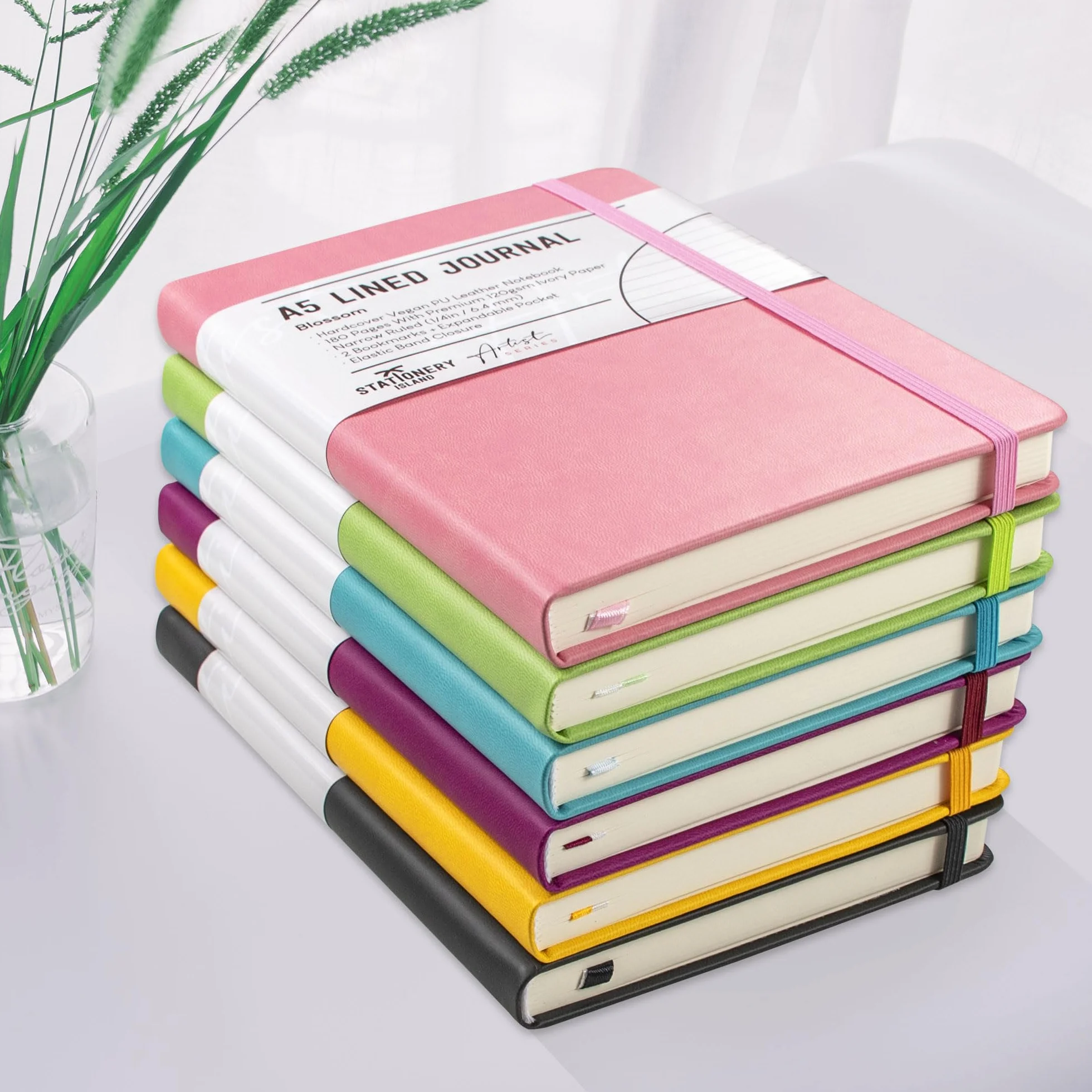 Carnet de Notes A5 Couverture Rigide Ligné 120 g/m² 180 Pages Papier Épais