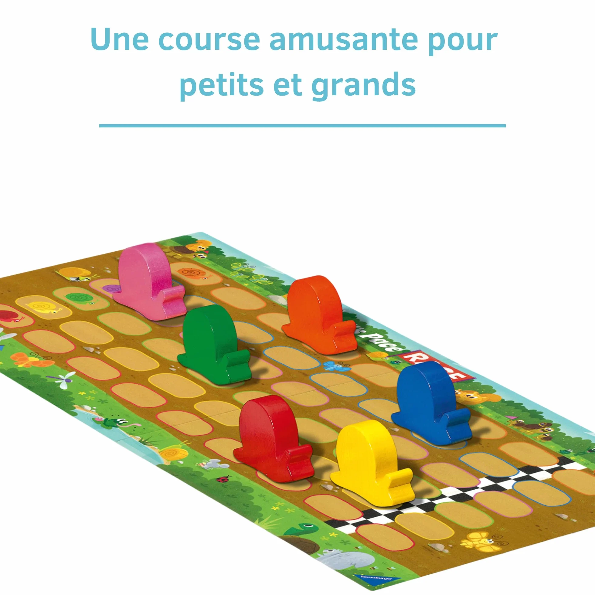 Ravensburger Allez Les Escargots Jeu de société Enfant dès 3 Ans Premier Jeu éducatif Couleurs Parcours Course d'escargots 2 à 6 Joueurs Version française