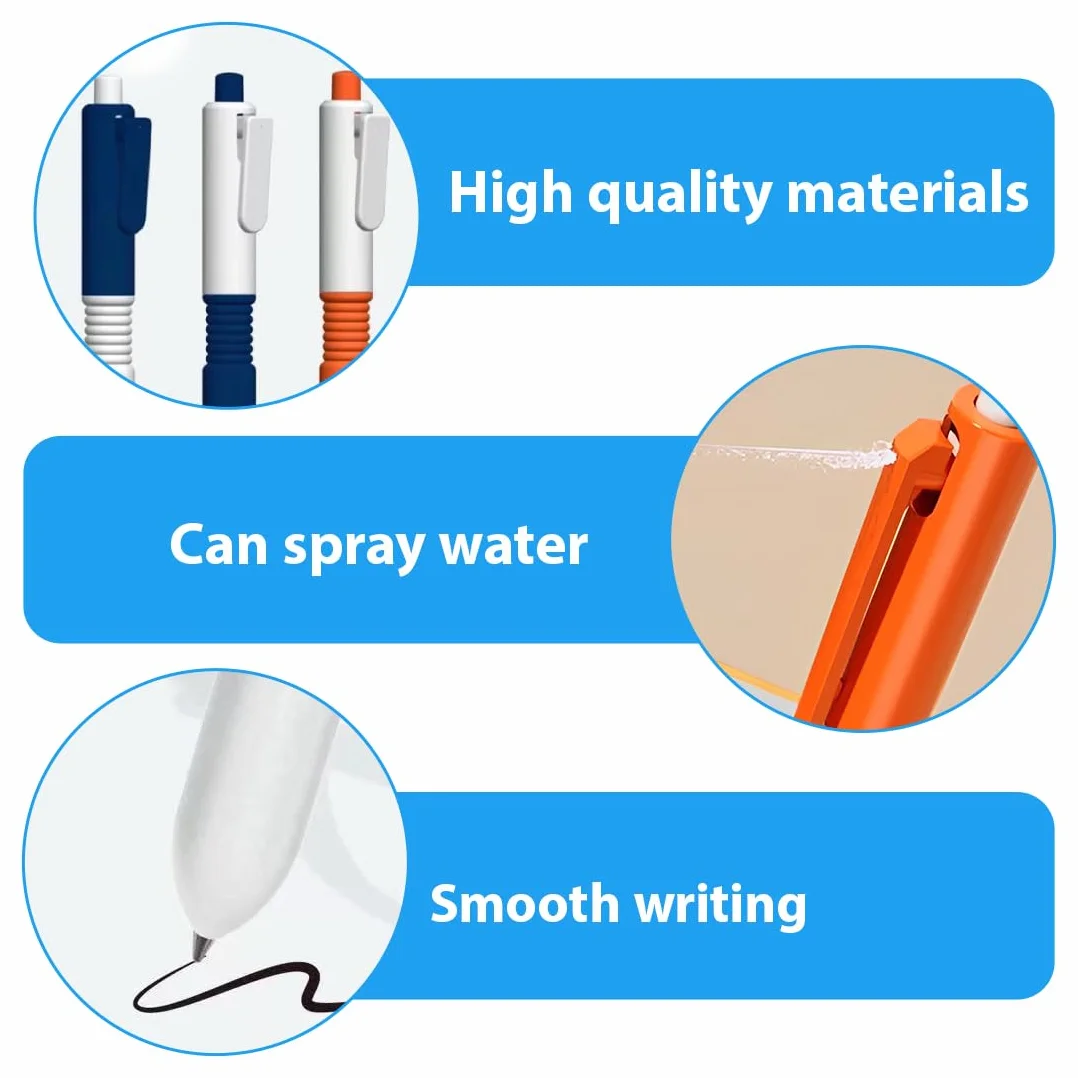 Lot De 4 Stylos À Eau Magiques Inscriptibles, Stylo Pistolet à Eau Rétractable Créatif, Fournitures Scolaires