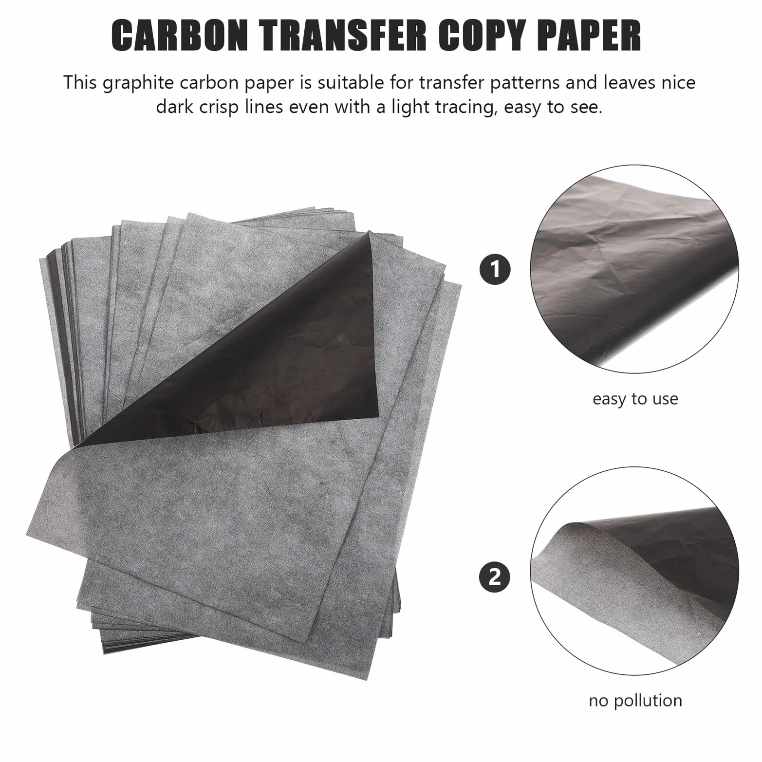 Papier Calque Graphite A4 Transfert Dessin 100 Feuilles, Papier Carbone Tracé Précis