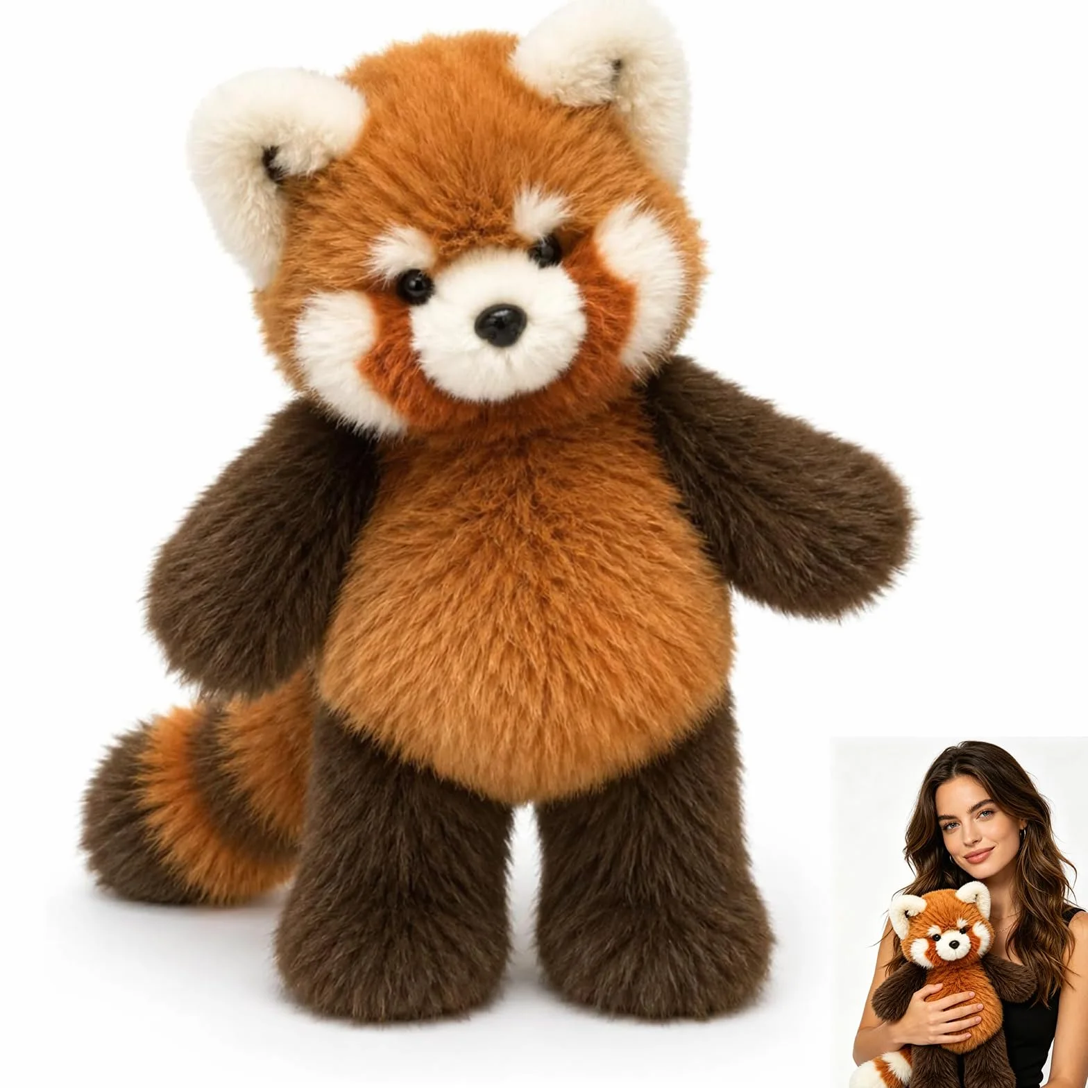 Générique Peluche Qui Court Panda Roux 55 cm, Doudou Anti-Stress Interactif, Cadeau Anniversaire Fêtes