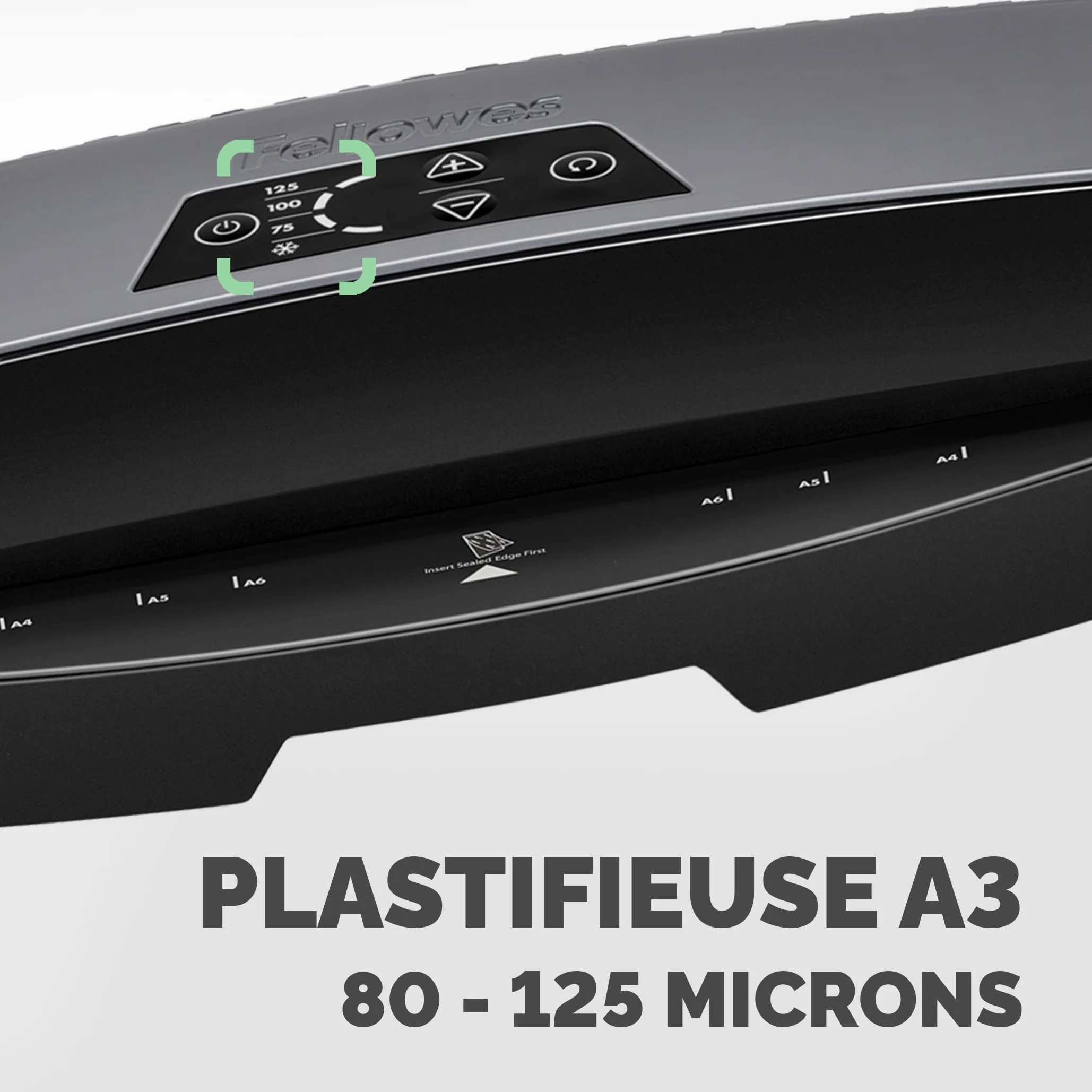 Fellowes Plastifieuse Calibre A3 80 à 125 microns Pack 10 pochettes