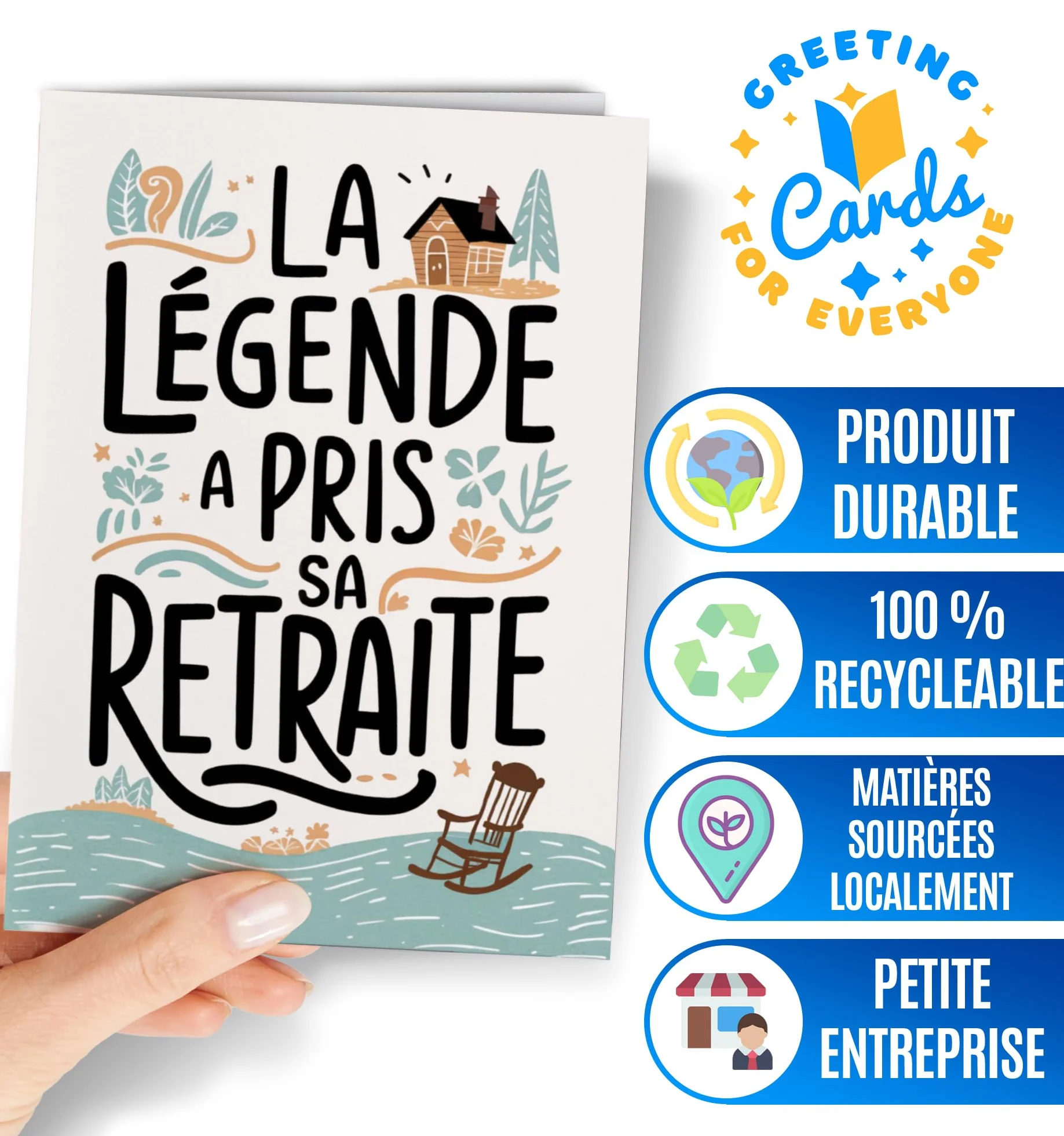 Carte de Retraite Original pour Femme Homme Maman Papa Collègue Ami