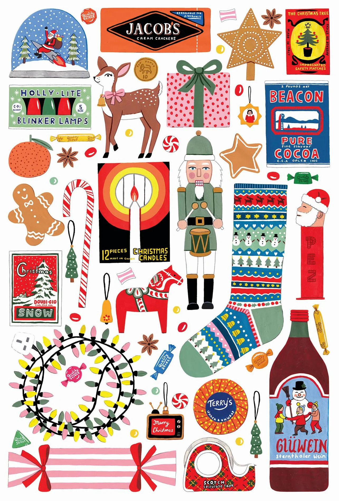 Puzzle de Noël de 1000 pièces pour adultes | Planche 100 % recyclée de qualité supérieure | Puzzle festif de 1000 pièces pour adultes | Cadeaux rétro | Puzzles Happily