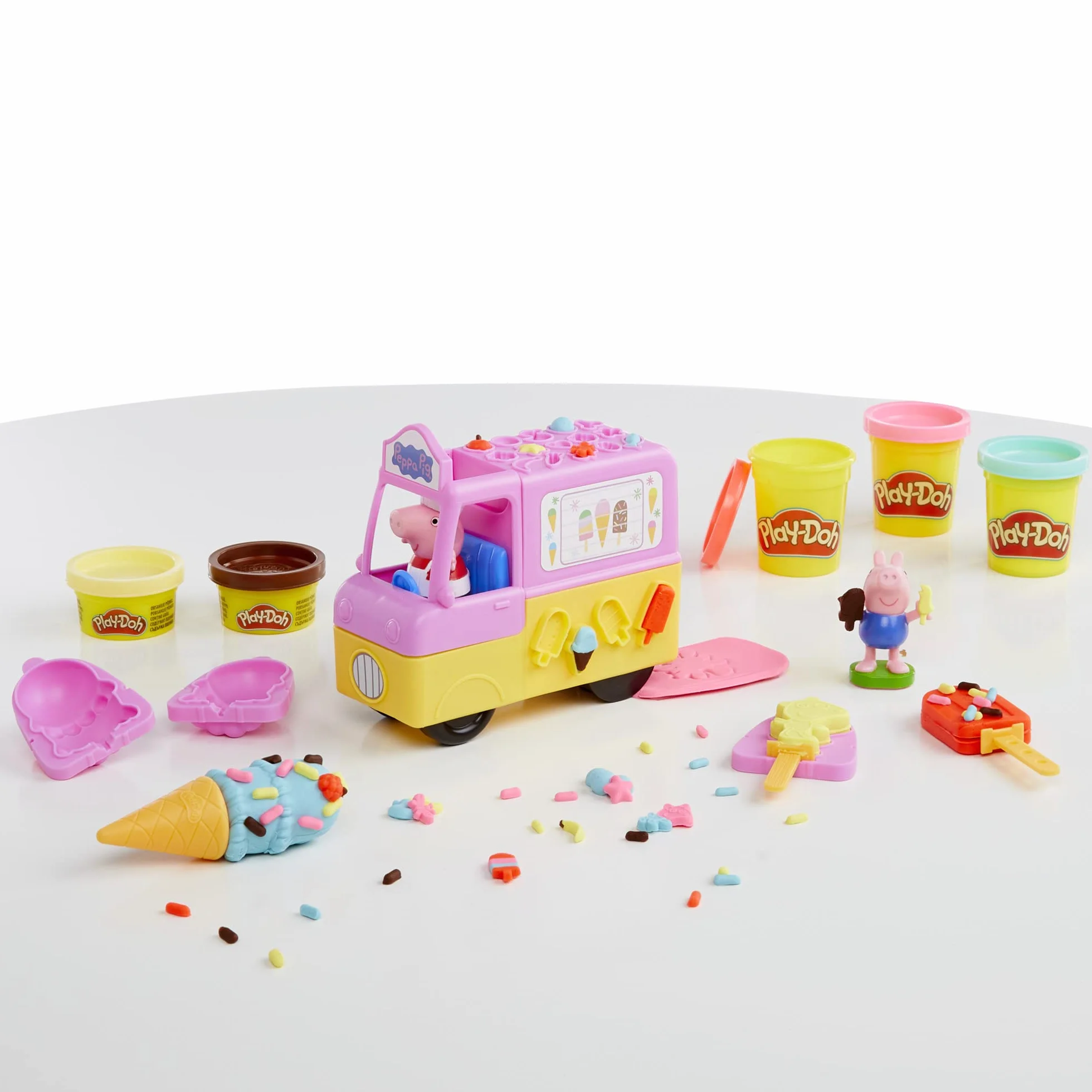 Play-Doh Peppa Pig Le Camion de Glaces Figurines Pâte à Modeler 5 Pots Jouet Créatif 3 Ans