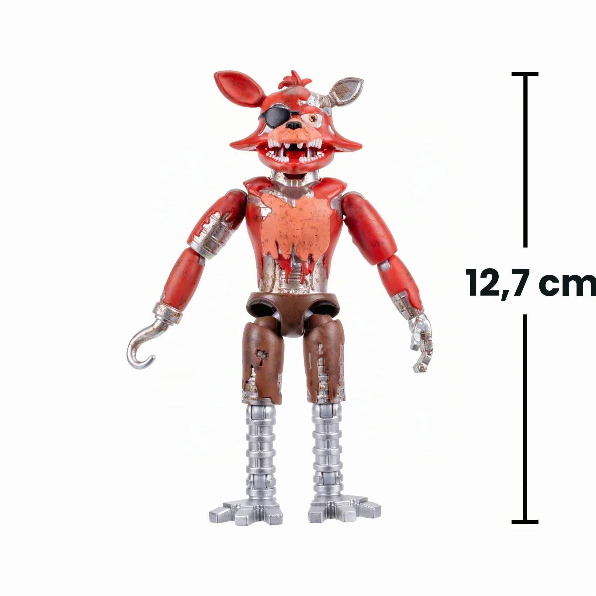 Jazwares Five Nights at Freddy's Withered Foxy Figurine articulée 12,5 cm Jumpscare Yeux phosphorescents