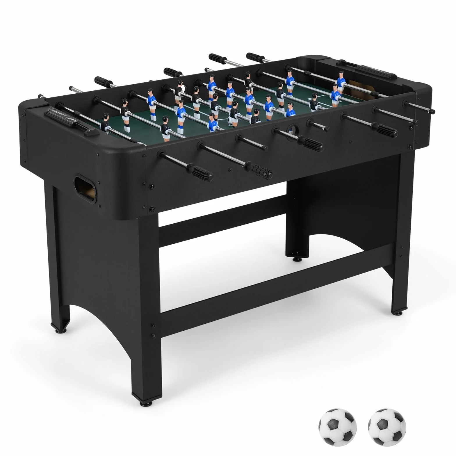 COSTWAY Table de Baby-Foot avec 22 Joueurs et 2 Ballons, Table de Jeu avec Pieds Réglables et Marqueur Manuel, Jouet d'arcade pour 2-4 Adultes Enfants pour Fête Bar, 119x108x79cm