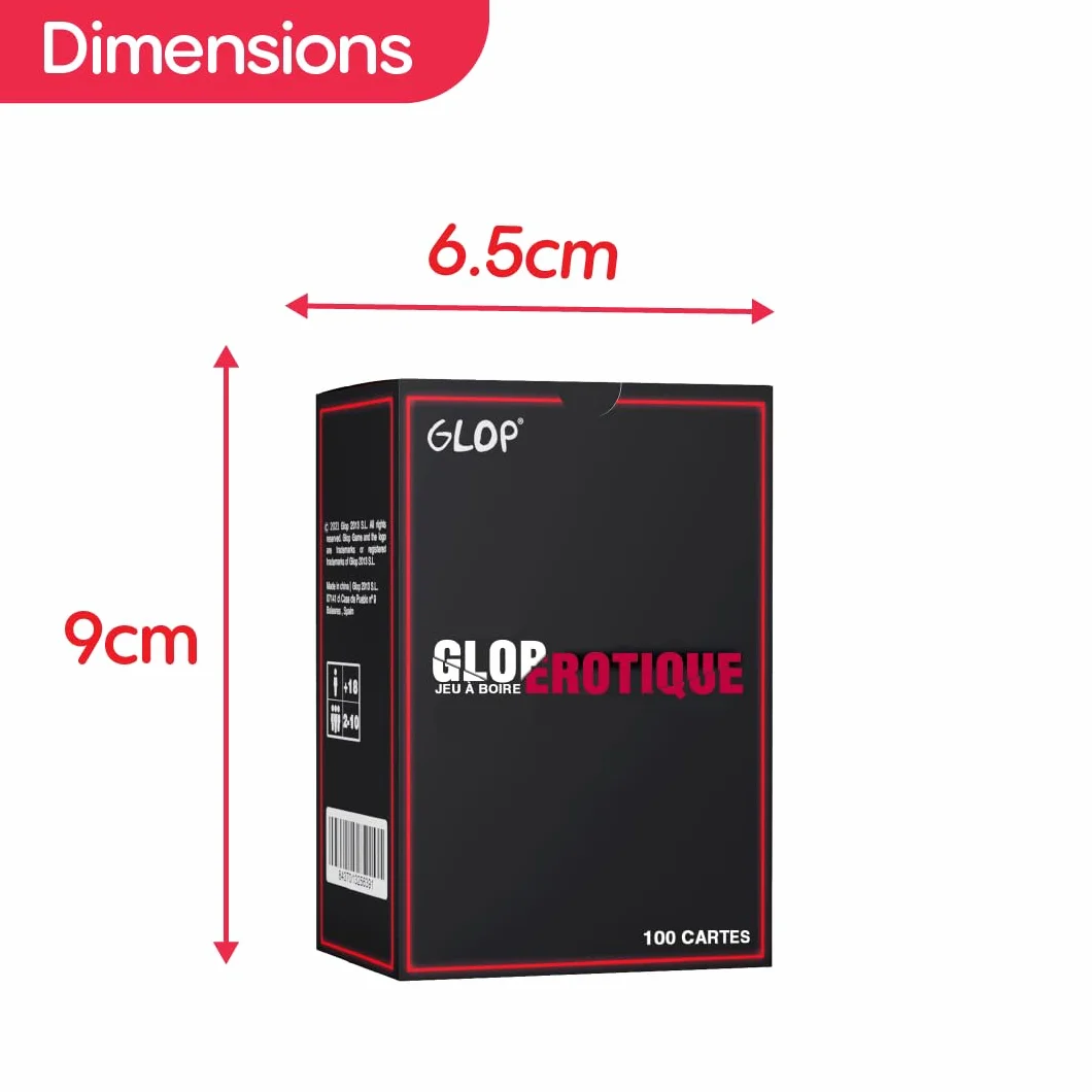 Glop Ero: Jeu de Société Adulte, Jeux d'Alcool et Cartes à Boire, 100 Cartes