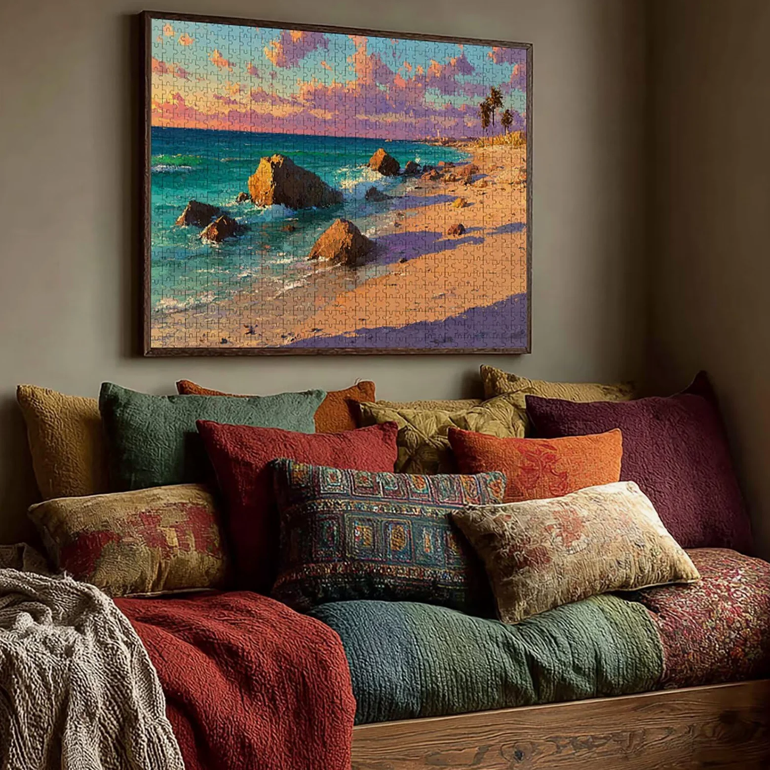 Vue sur La Mer Puzzle 5000 pièces Adultes, Puzzle Bois 156x105cm, Adultes Jeu éducatif Défi énigme avec Une Boîte d'emballage Exquise, Jeu Relaxant Détente Collection, (Coucher De Soleil) K-1864