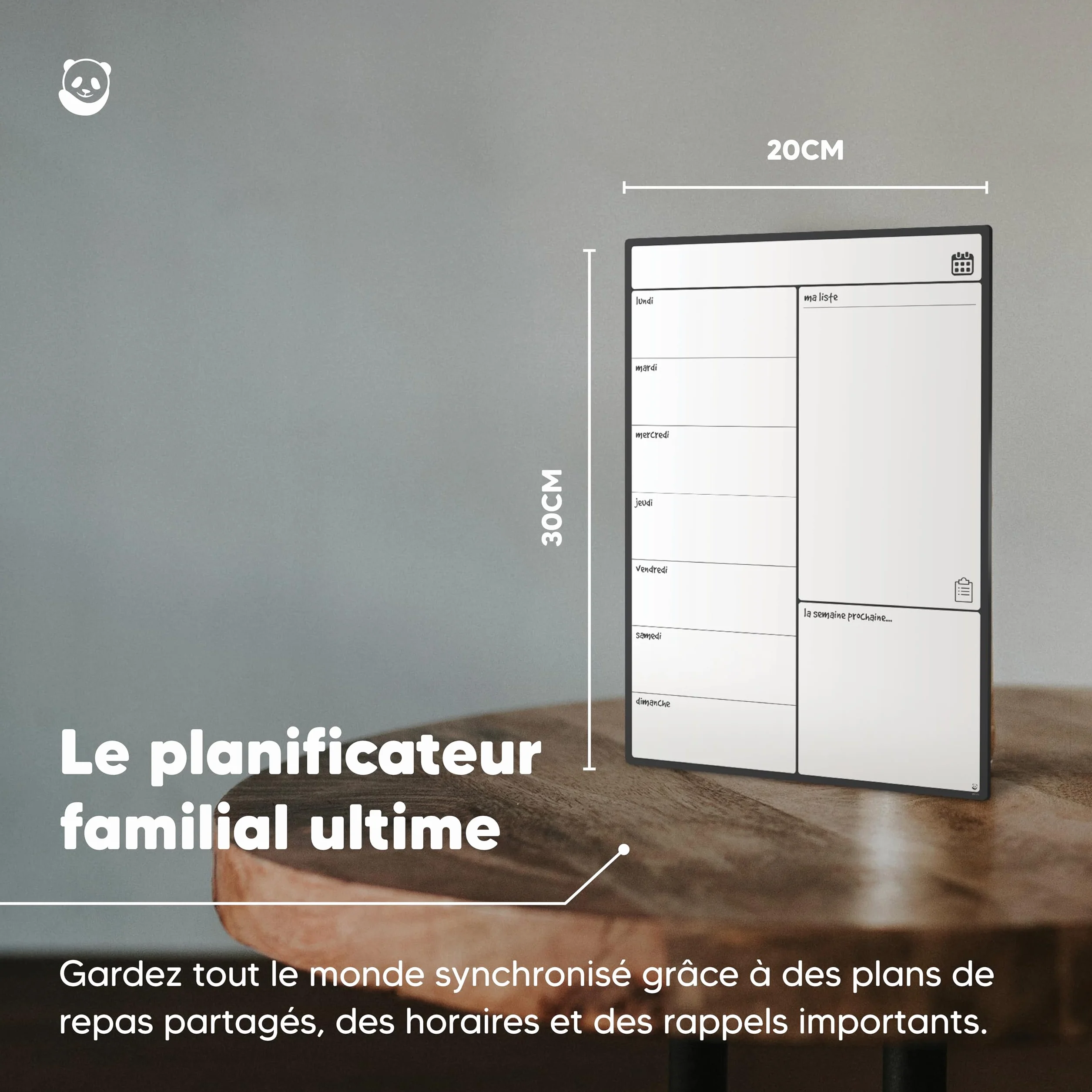 Smart Panda Calendrier Magnétique Frigo Planification Repas Familiaux A4 Français