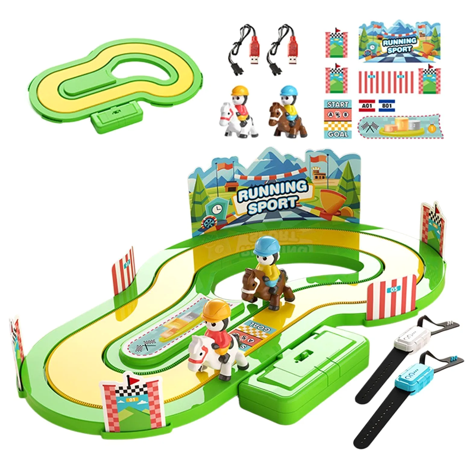 Bureau - Jouet de détection de mouvement sans fil | Tapis de compétition interactif pour 2 joueurs avec bracelets à capteur sans fil et piles rechargeables