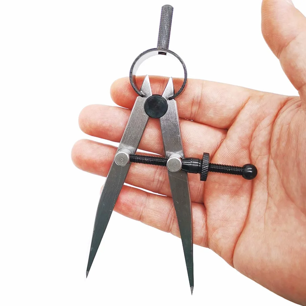 Boussole en cuir professionnelle 10,2 cm compas de précision ressort diviseur traceur à aile métal travail du bois métaux