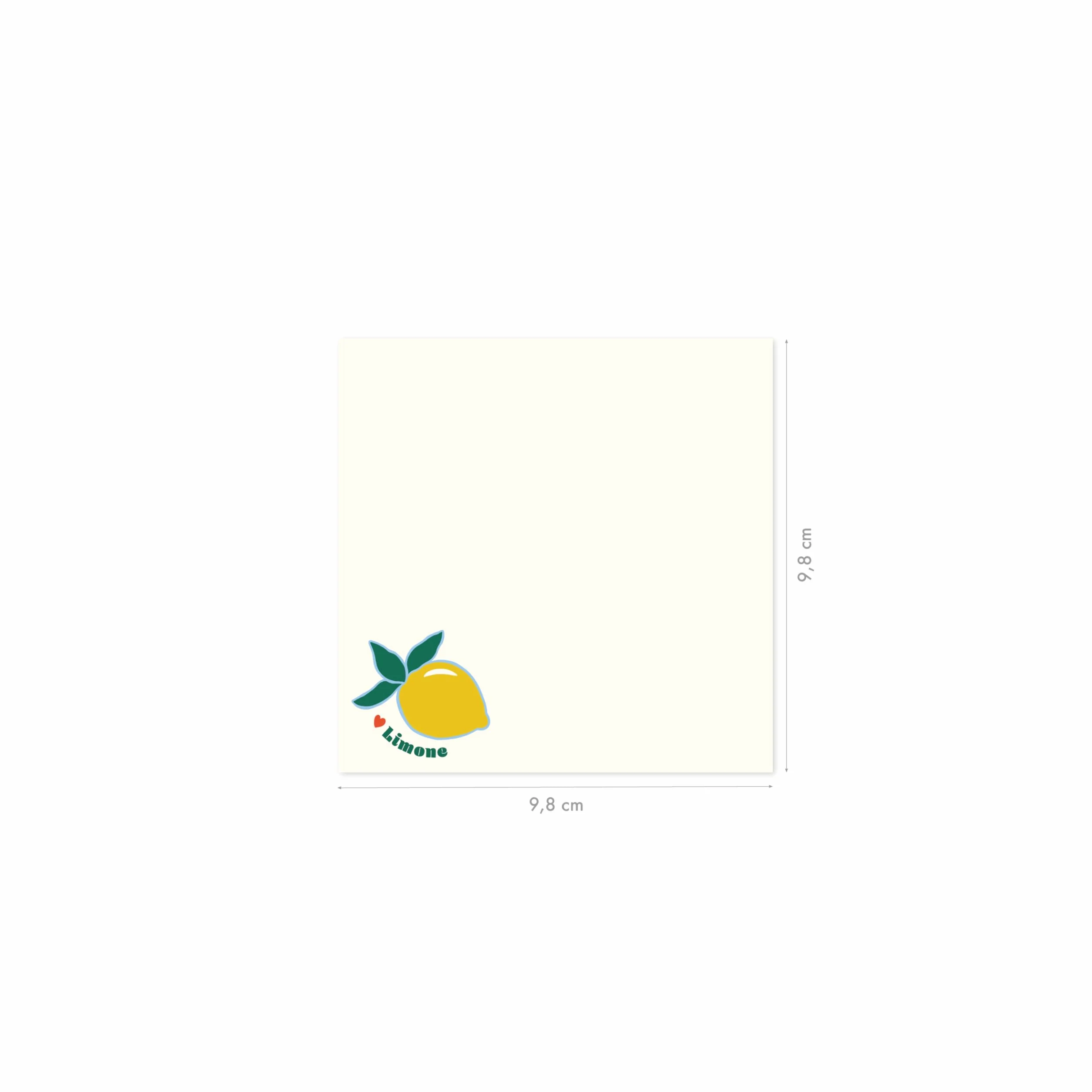 Clairefontaine Bloc 250 Feuillets Décor Agrumes 9,8x9,8 cm Papier Blanc 90g Dolce Amore