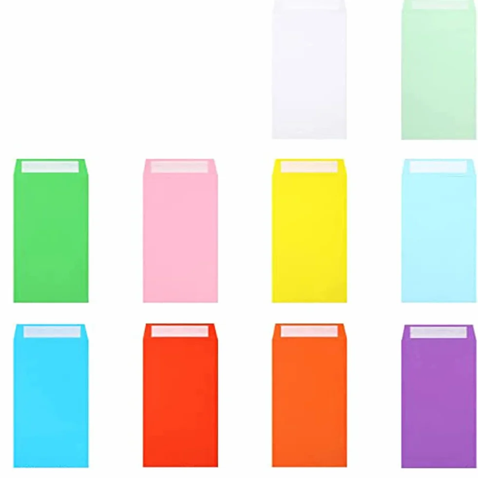 Enveloppes Autocollantes pour Chèques Lot de 40 Couleurs