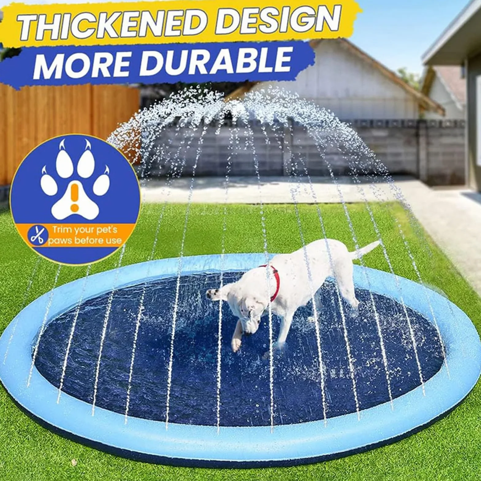 Tapis de Jeu Splash Pad Extérieur Non Glissant - Jouet de Piscine pour Garçons Filles