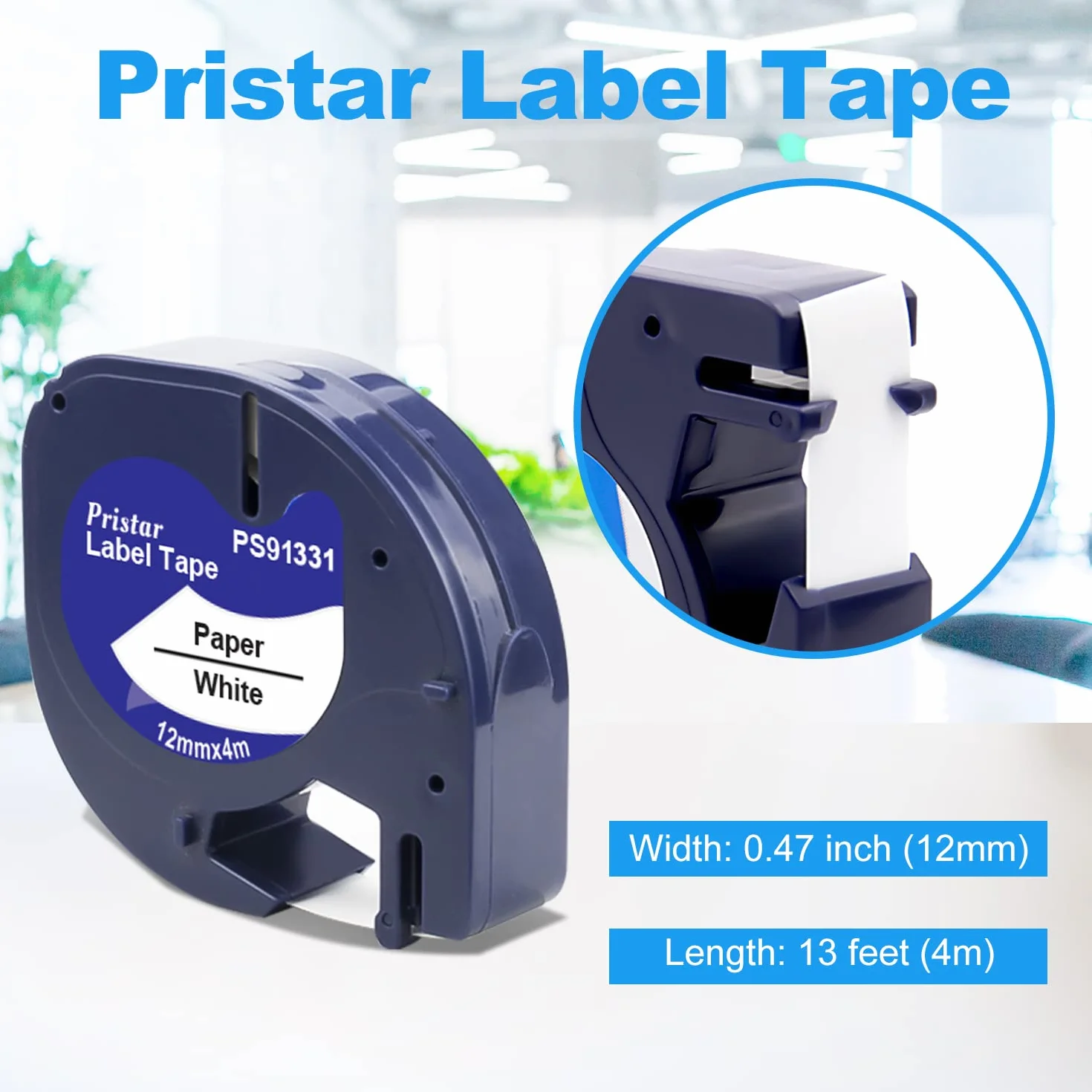 Ruban pour Étiqueteuse Pristar 12mm x 4m Compatible Dynmo 12267 LT-100H LT-100T